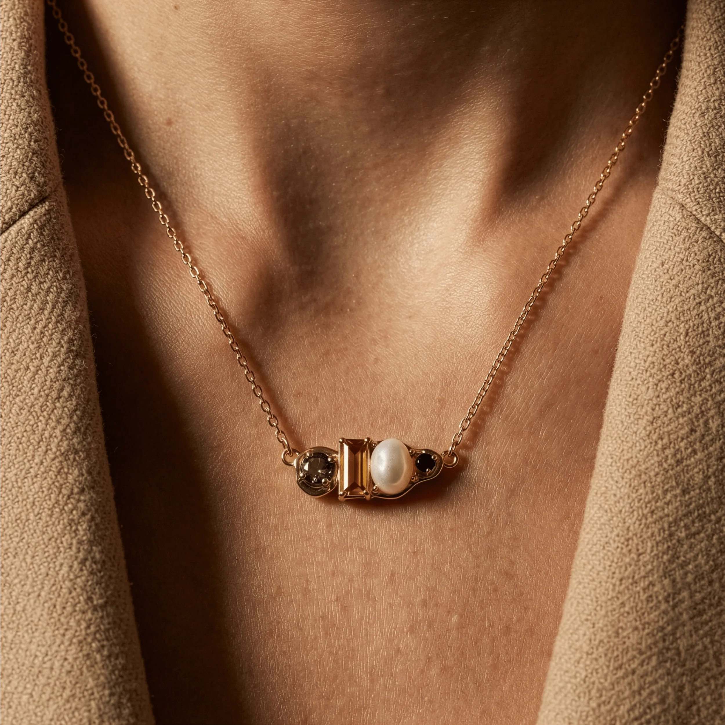 Madeira Citrine Pearl Necklace - Treasure - Image 9