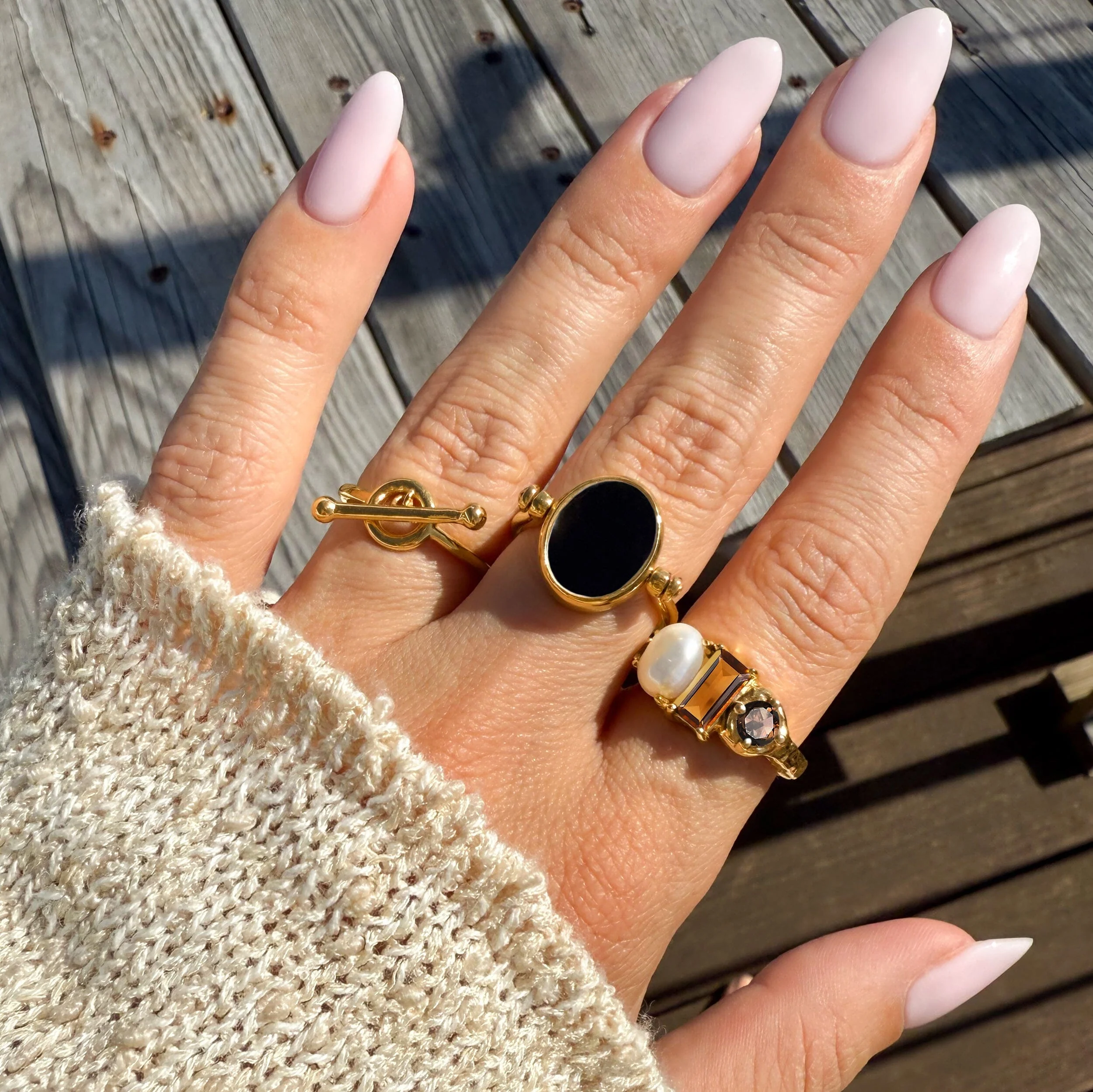 Madeira Citrine Pearl Ring - Treasure - Image 13