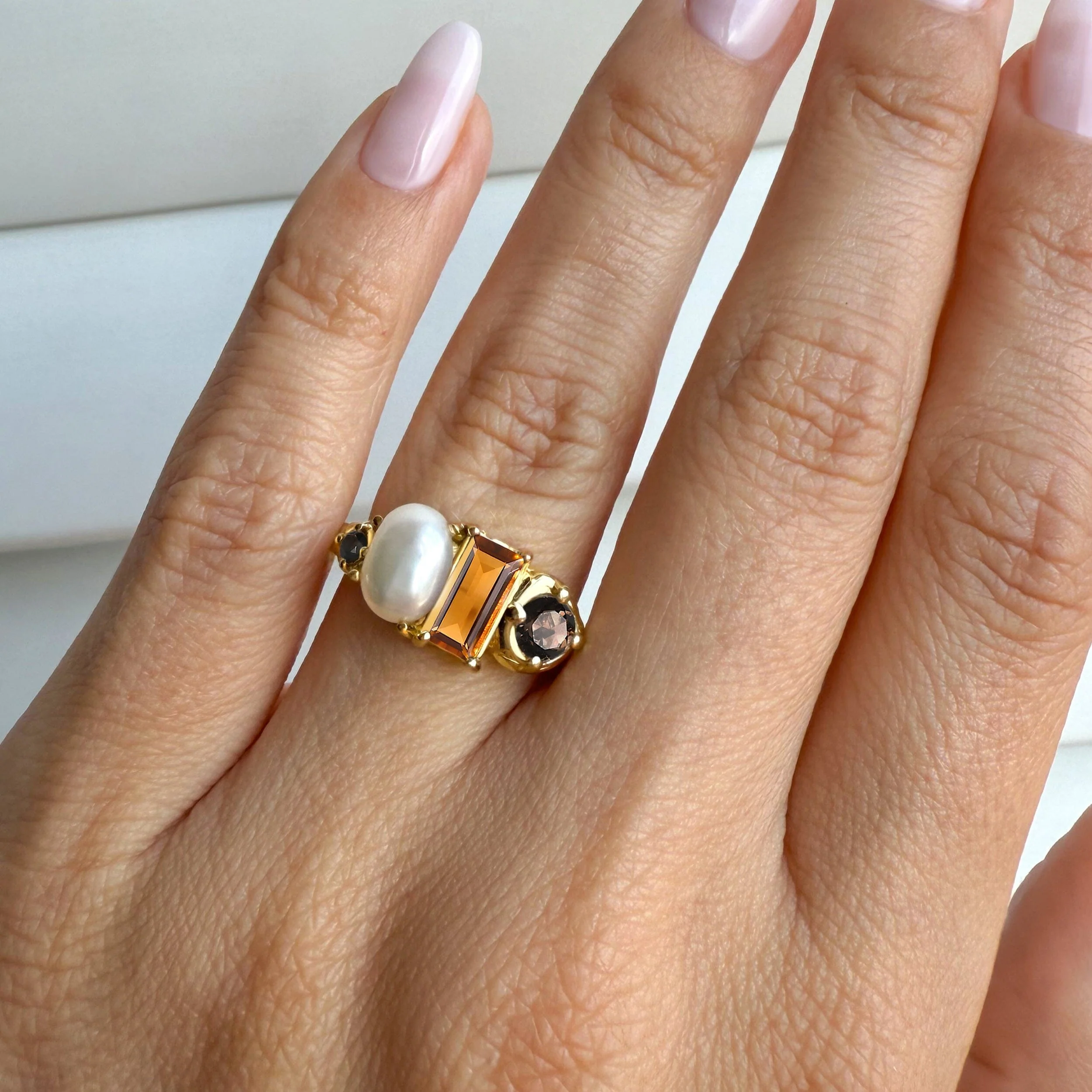 Madeira Citrine Pearl Ring - Treasure - Image 25