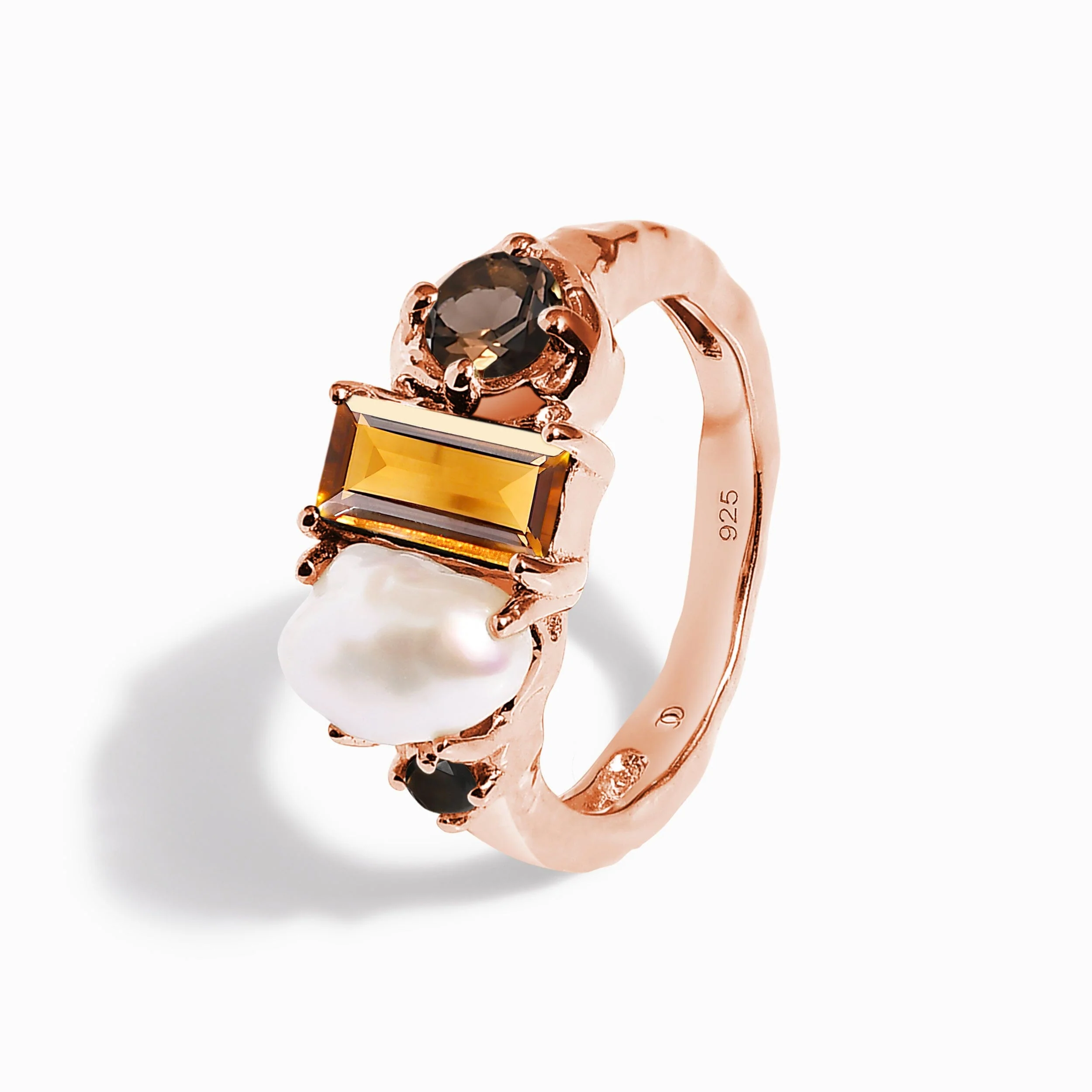 Madeira Citrine Treasure Ring & Waves Band - Image 10