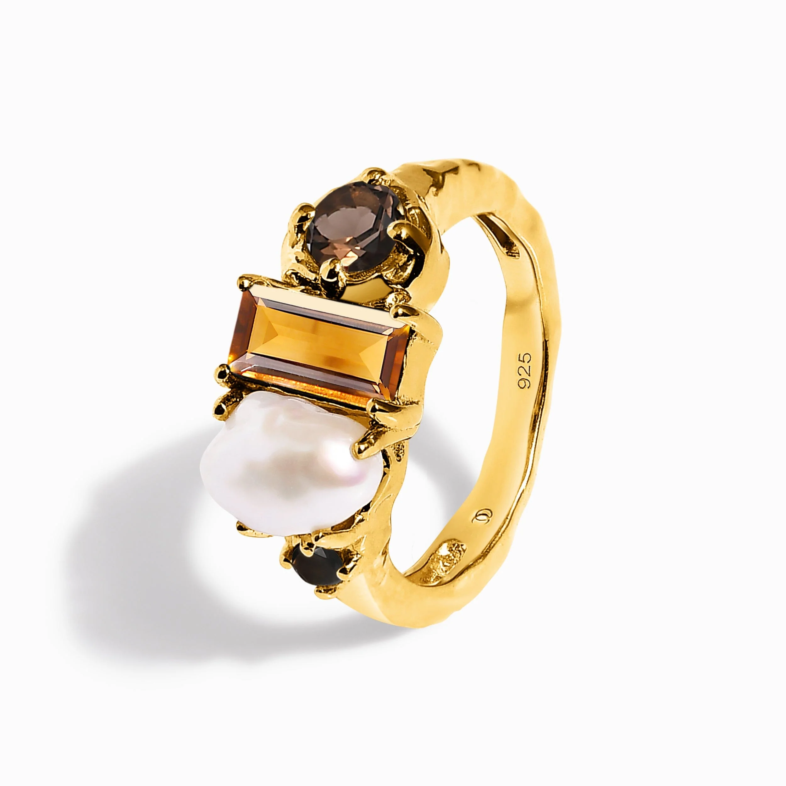 Madeira Citrine Treasure Ring & Waves Band - Image 11