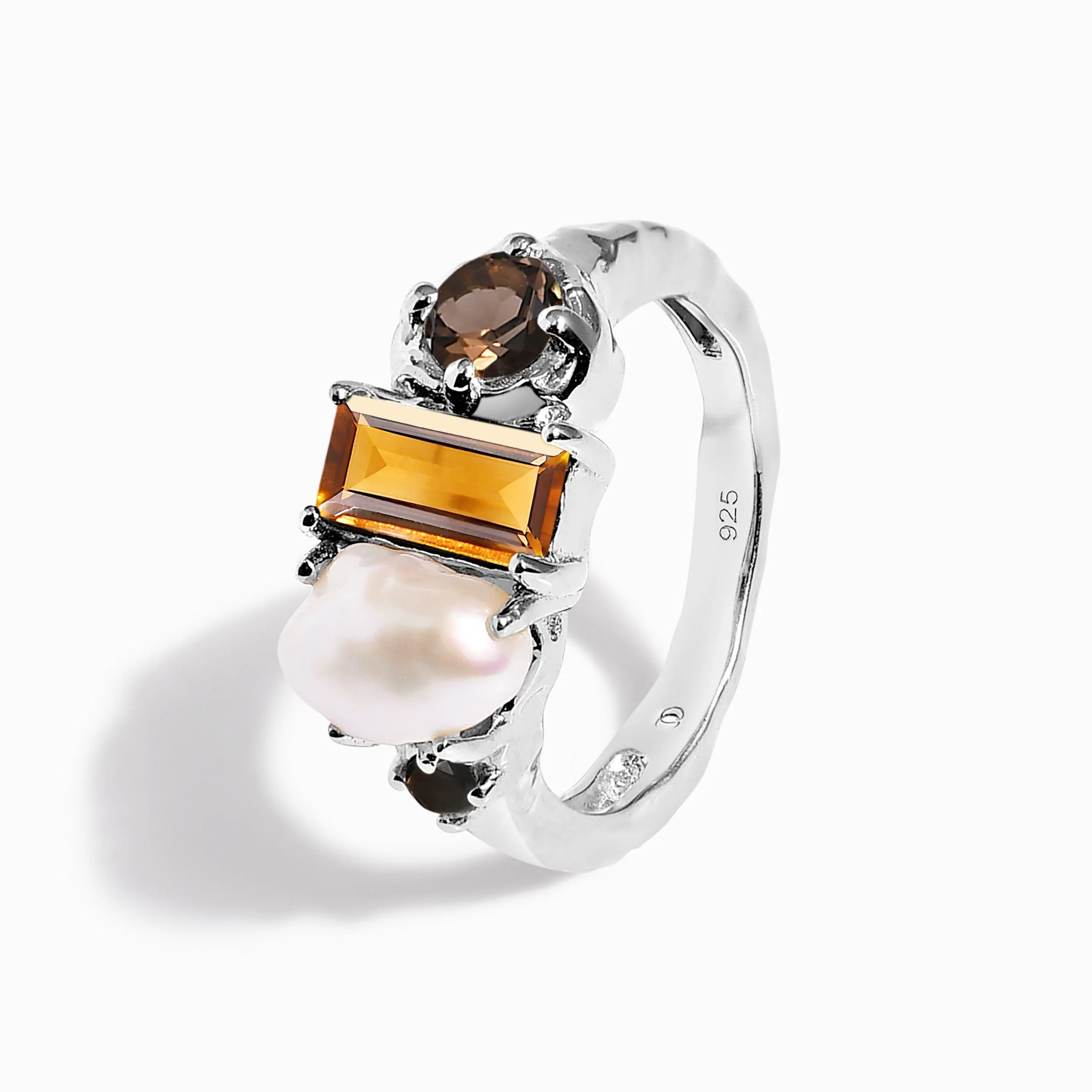 Madeira Citrine Treasure Ring & Waves Band - Image 9