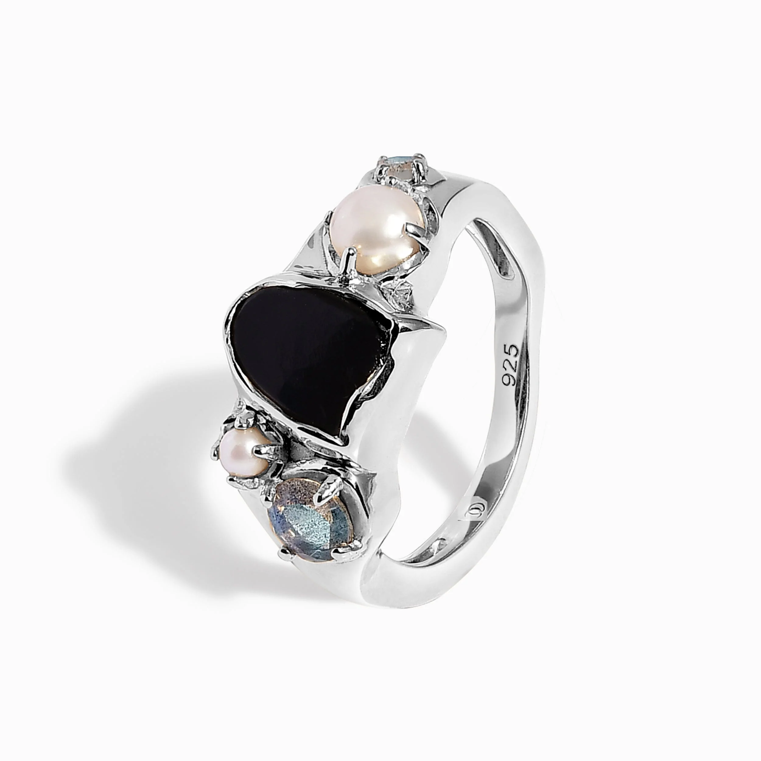 Black Obsidian Pearl Ring - Midnight Heirloom - Image 11