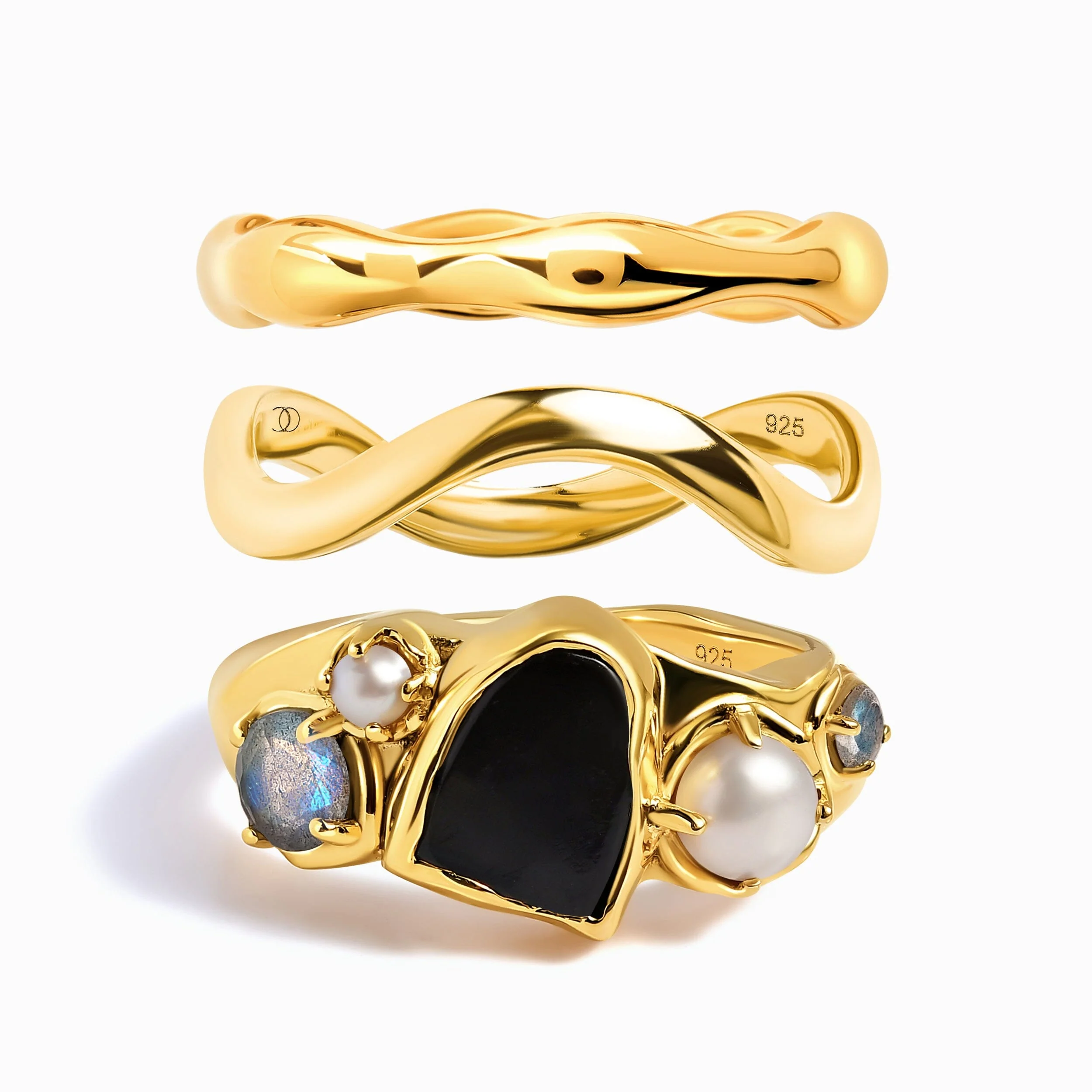 Midnight Heirloom Ring - Magma Band & Waves Band - Image 3