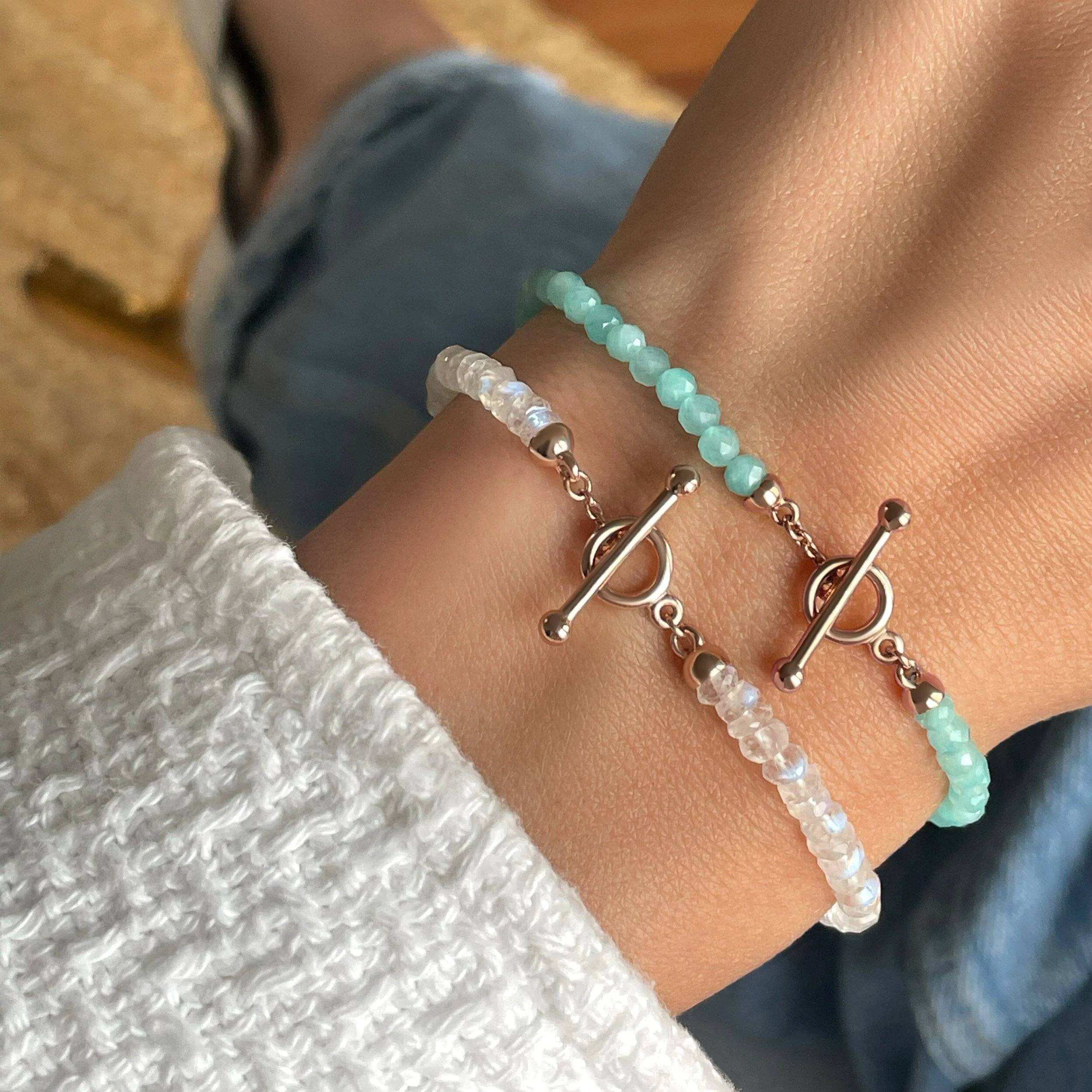 Moonstone & Amazonite Bracelet Stack - Abundance - Image 10