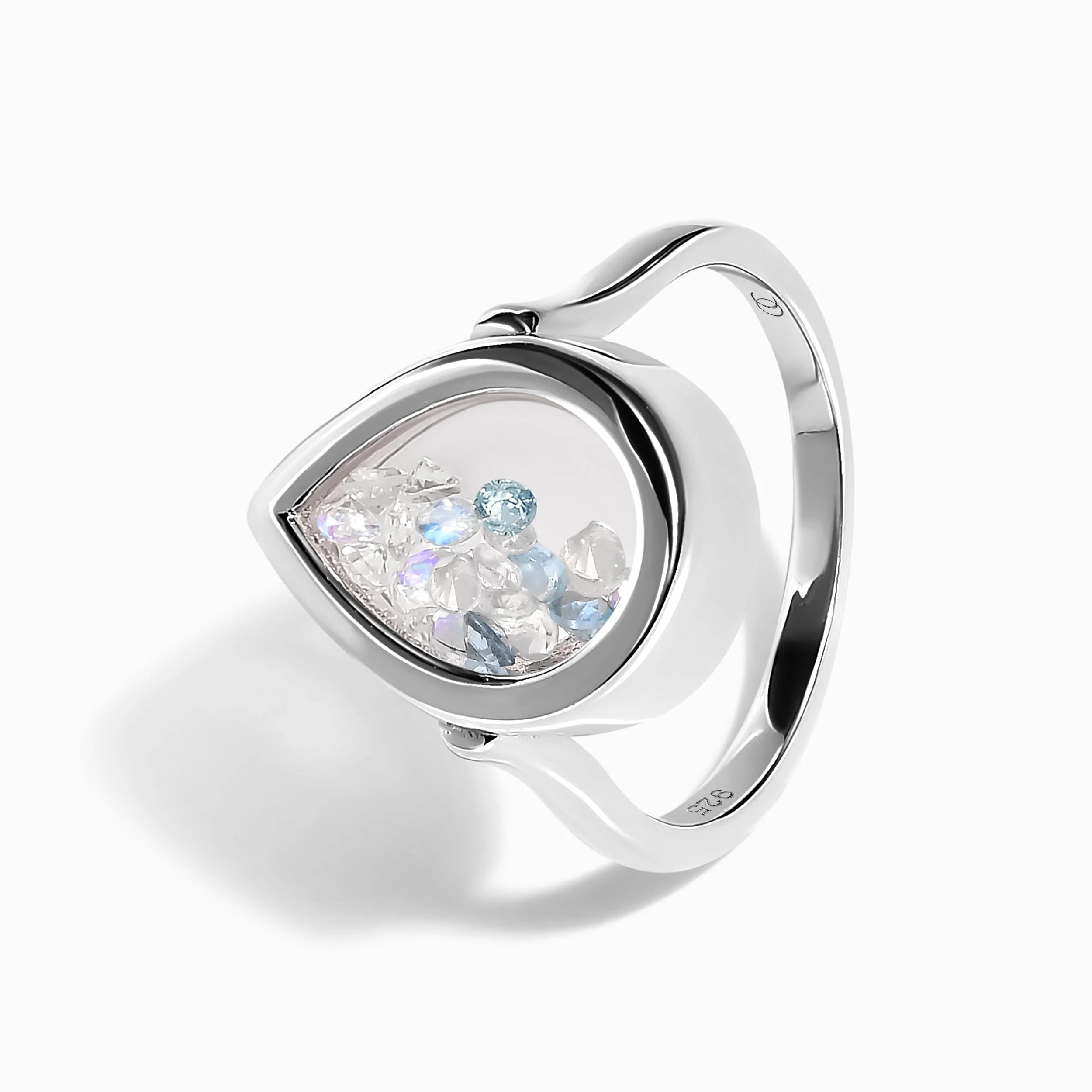 Moonstone Aquamarine Ring - Gem Glide - Image 11