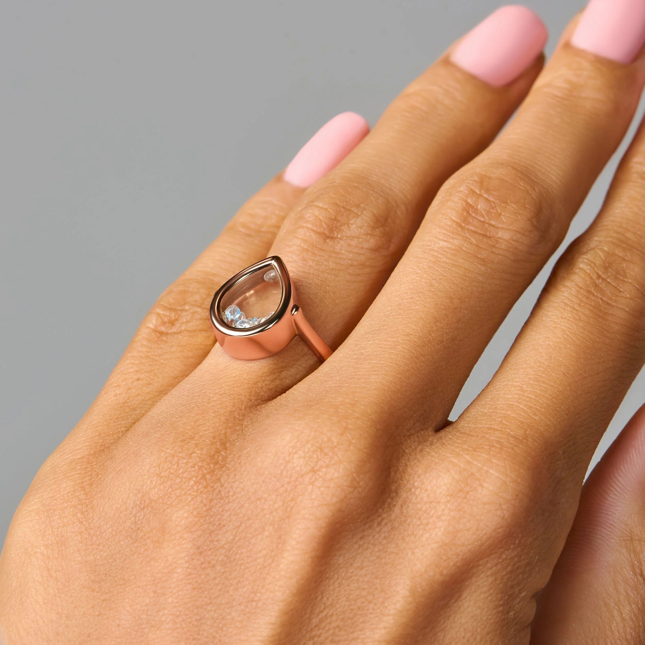 Moonstone Aquamarine Ring - Gem Glide - Image 15