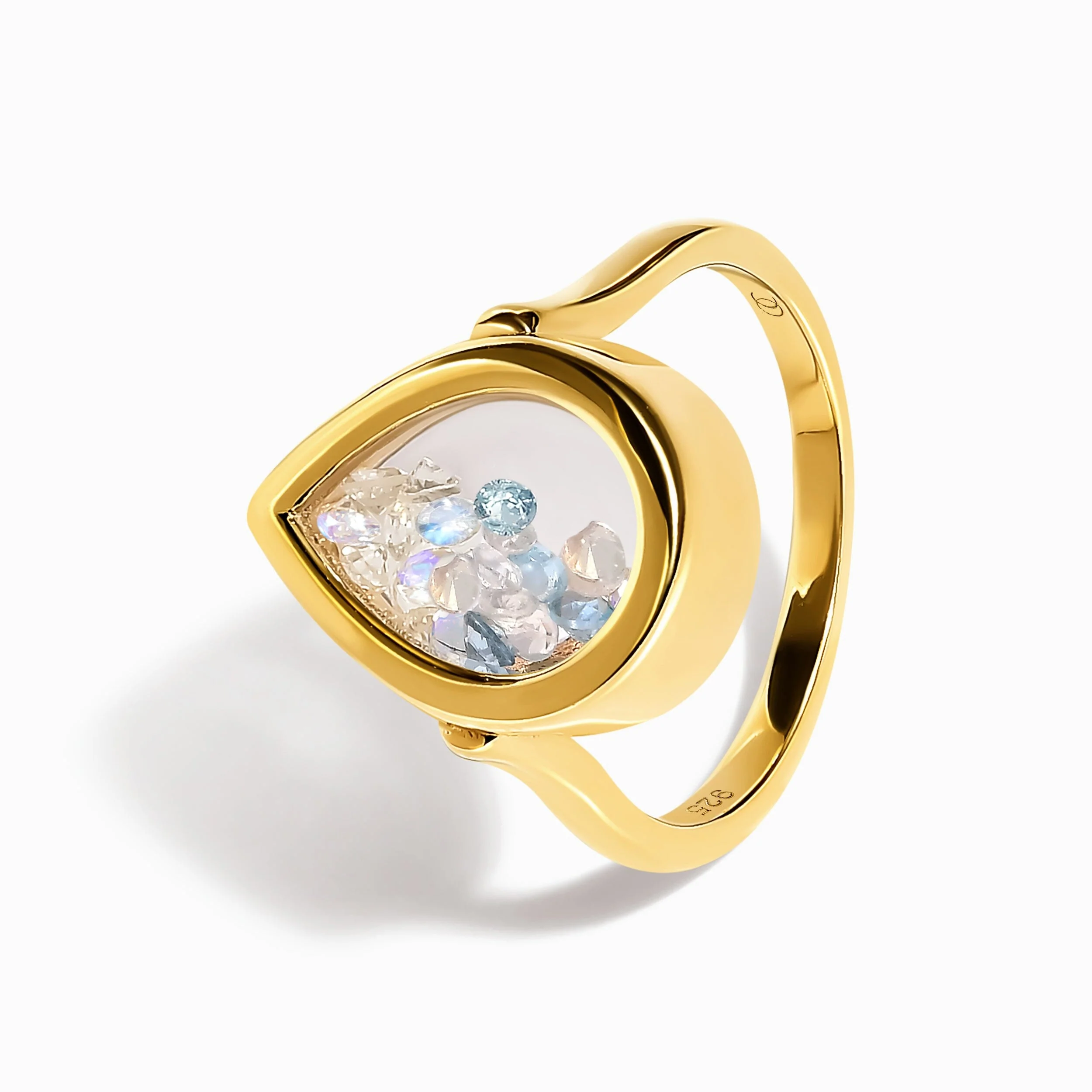 Moonstone Aquamarine Ring - Gem Glide - Image 17