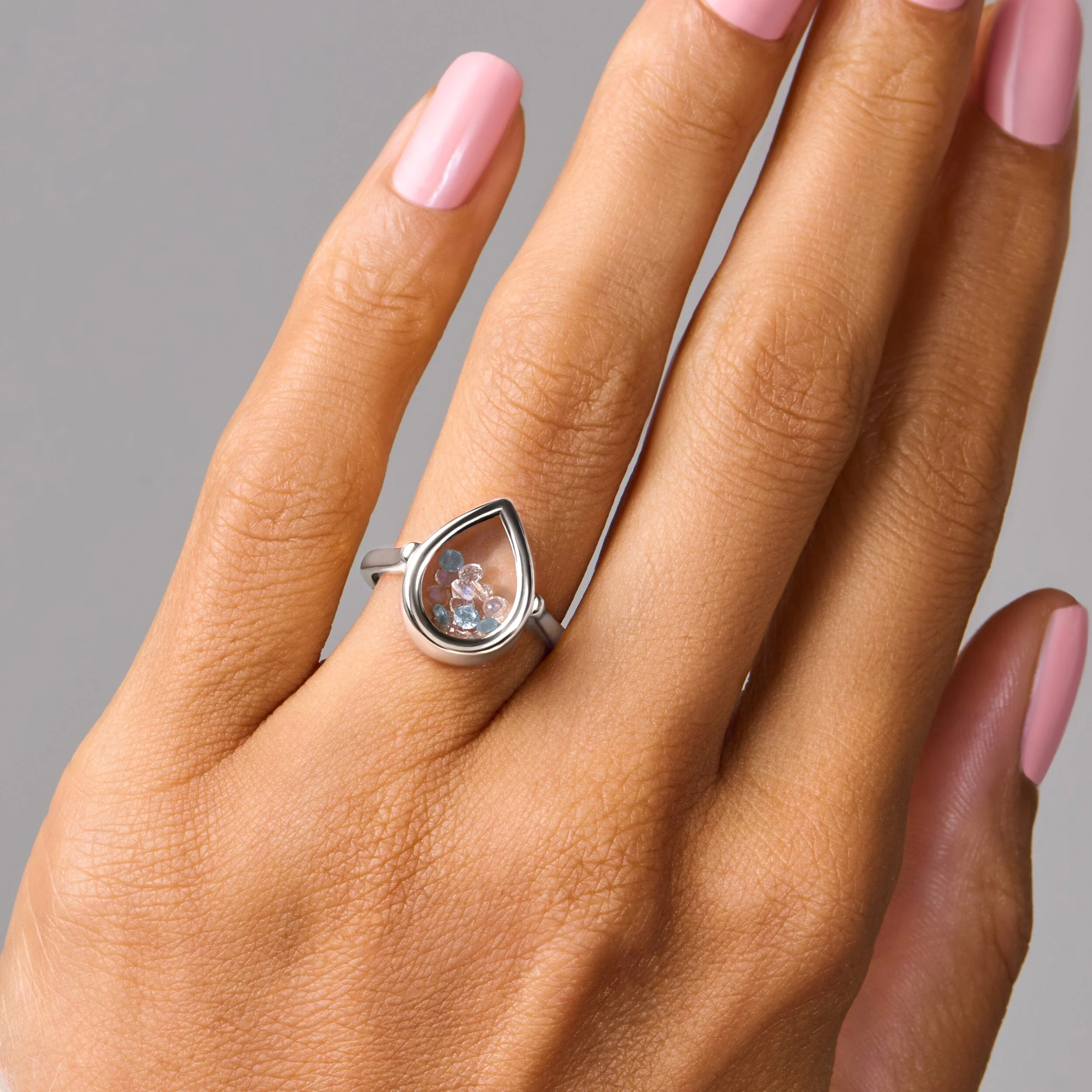 Moonstone Aquamarine Ring - Gem Glide - Image 2