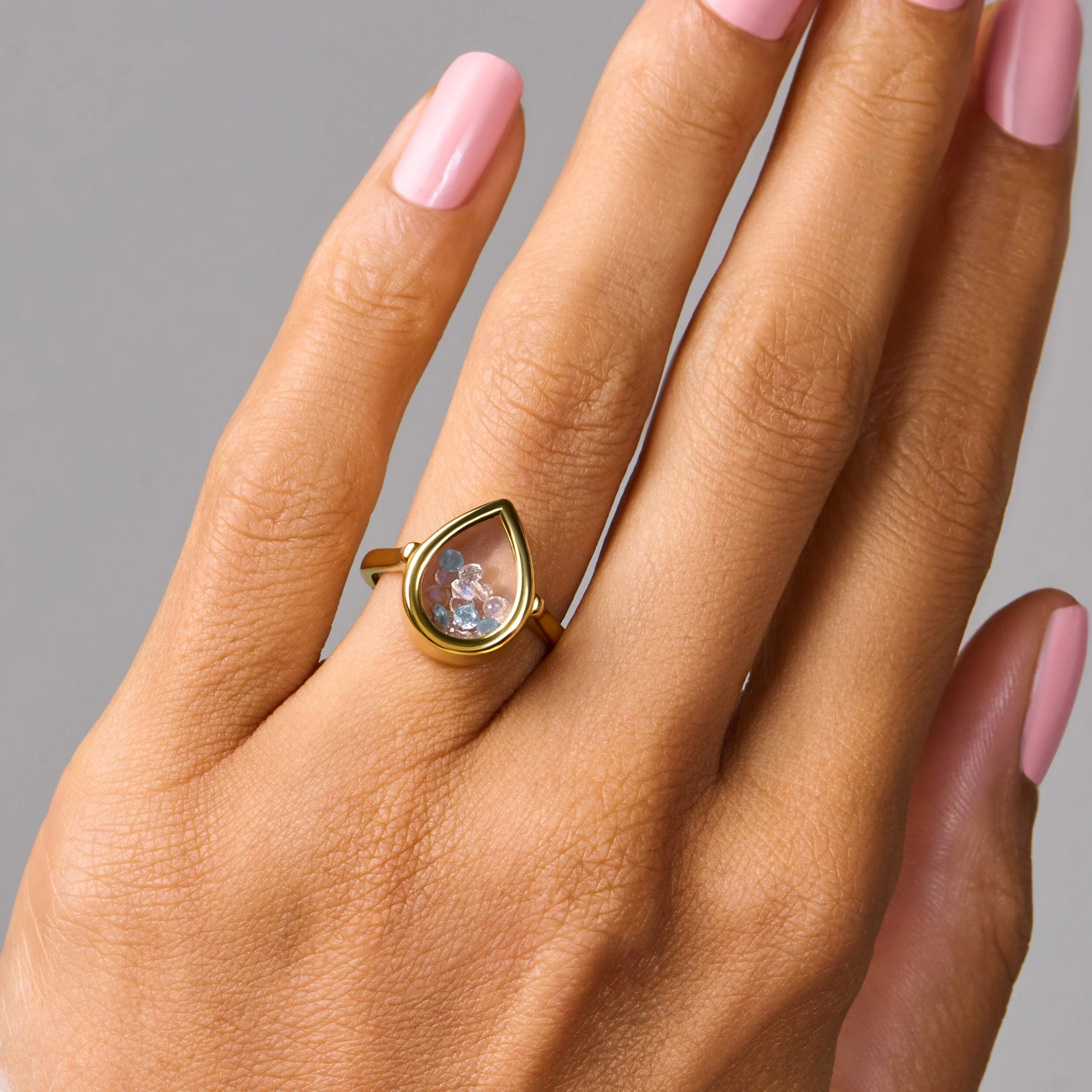Moonstone Aquamarine Ring - Gem Glide - Image 7