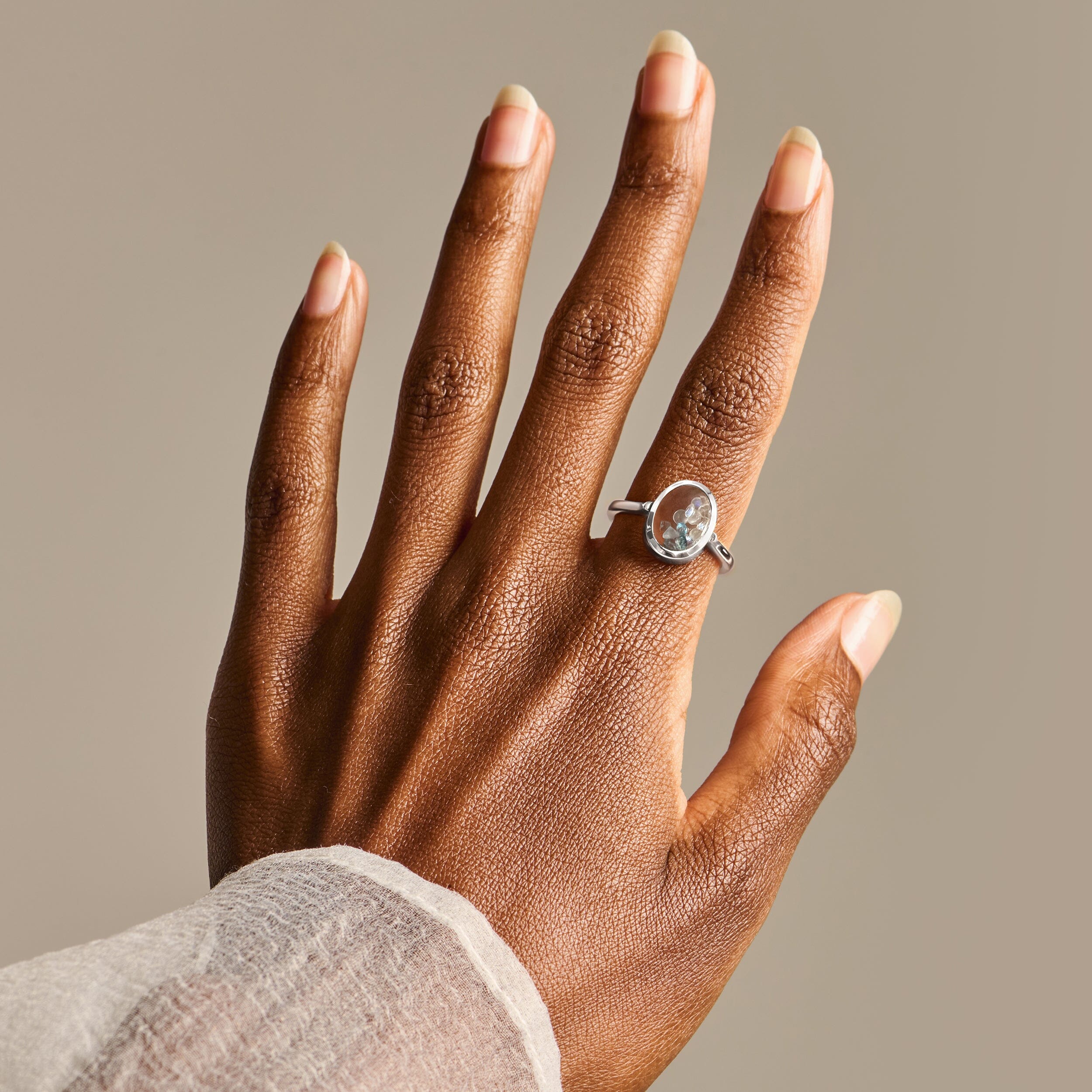 Moonstone Aquamarine Ring - Halo of Calm - Image 10
