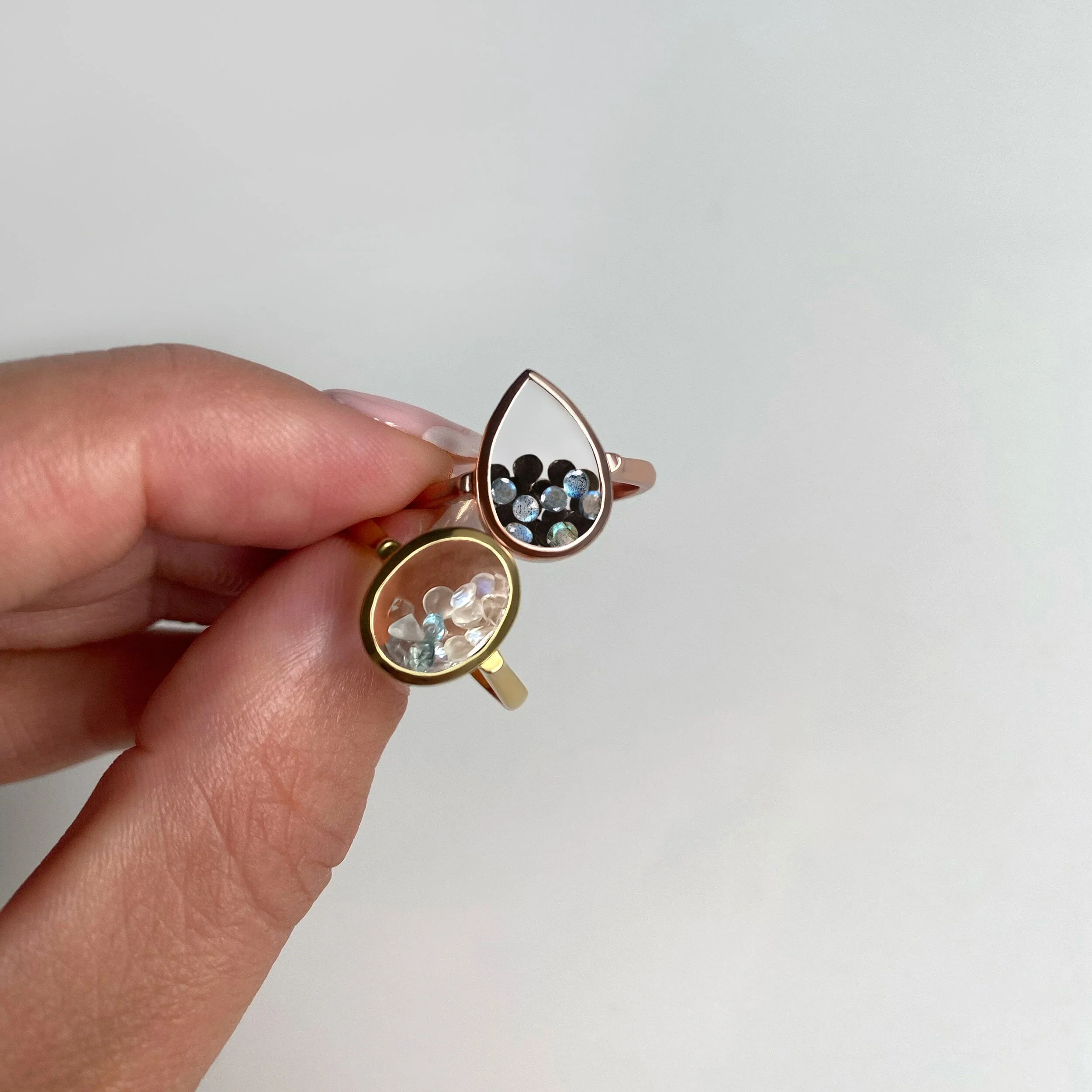 Moonstone Aquamarine Ring - Halo of Calm - Image 15