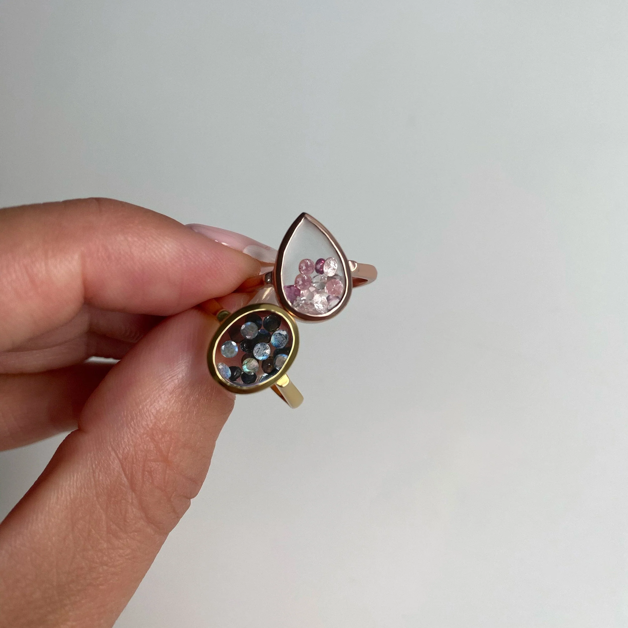 Moonstone Aquamarine Ring - Halo of Calm - Image 21