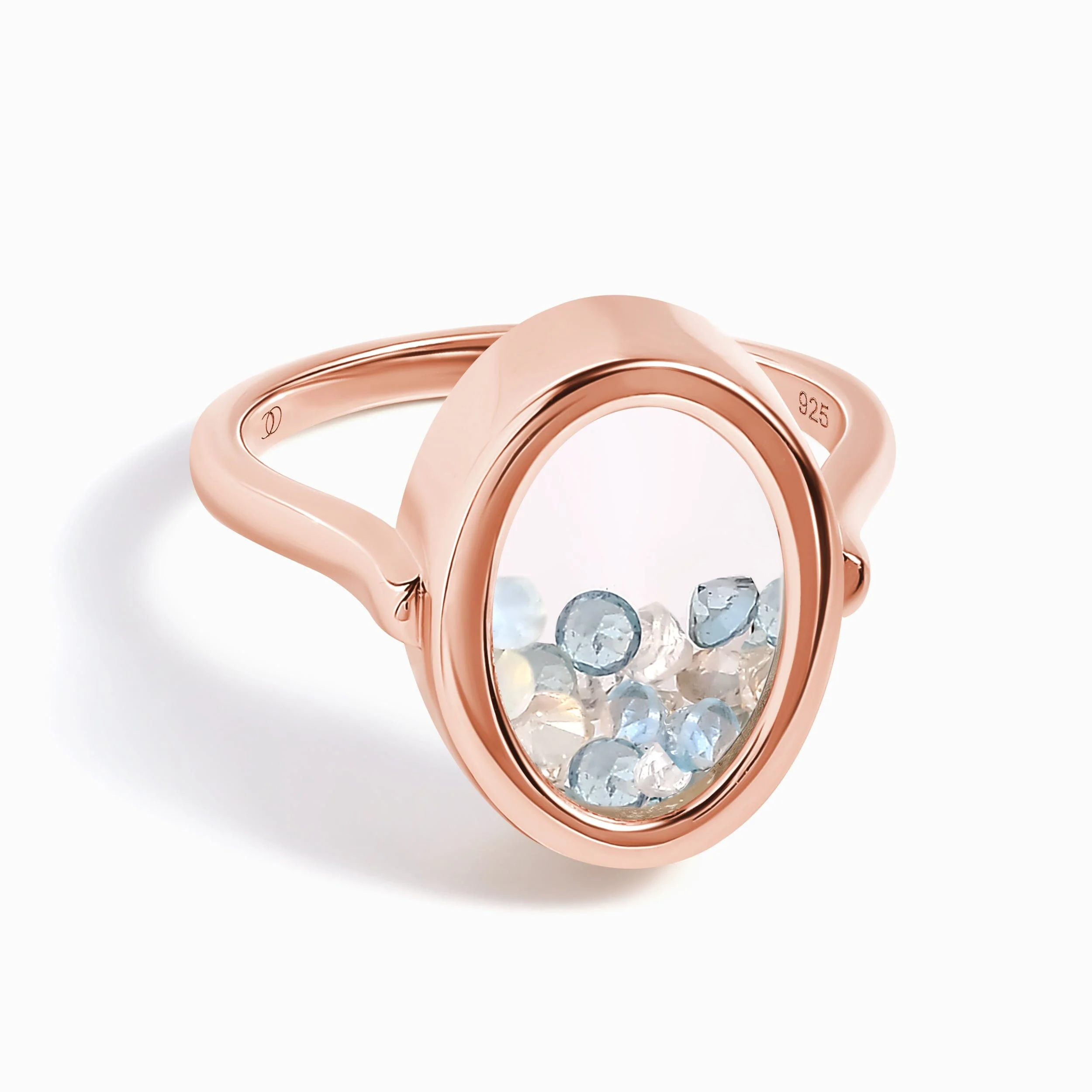 Moonstone Aquamarine Ring - Halo of Calm - Image 4