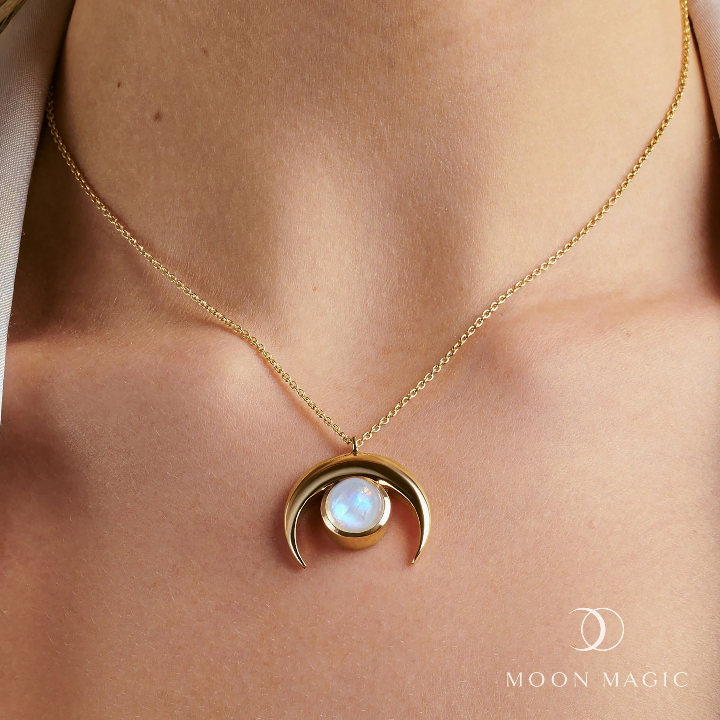 Moonstone Necklace - Crescent Moon - Image 24