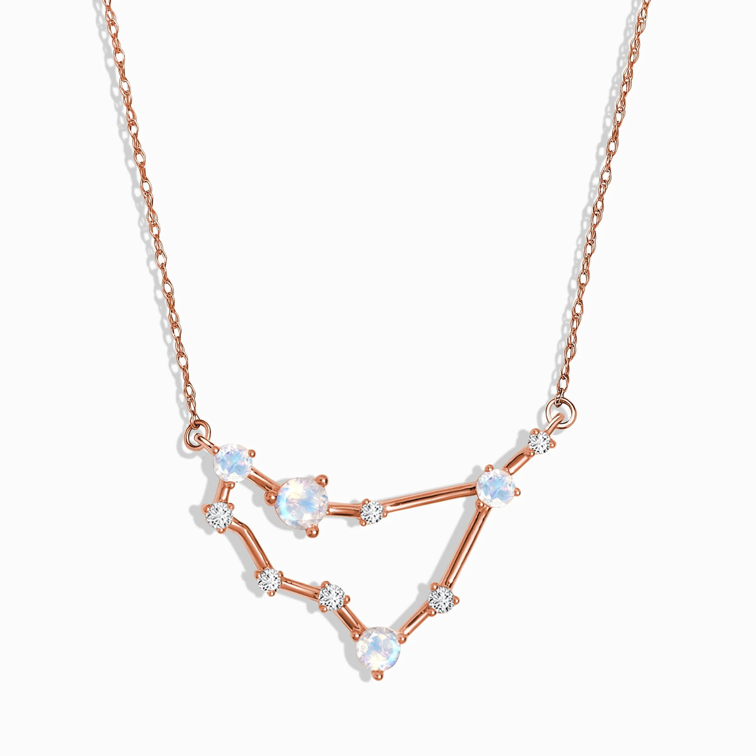 Moonstone Diamond Necklace - Capricorn Zodiac Constellation - Image 3