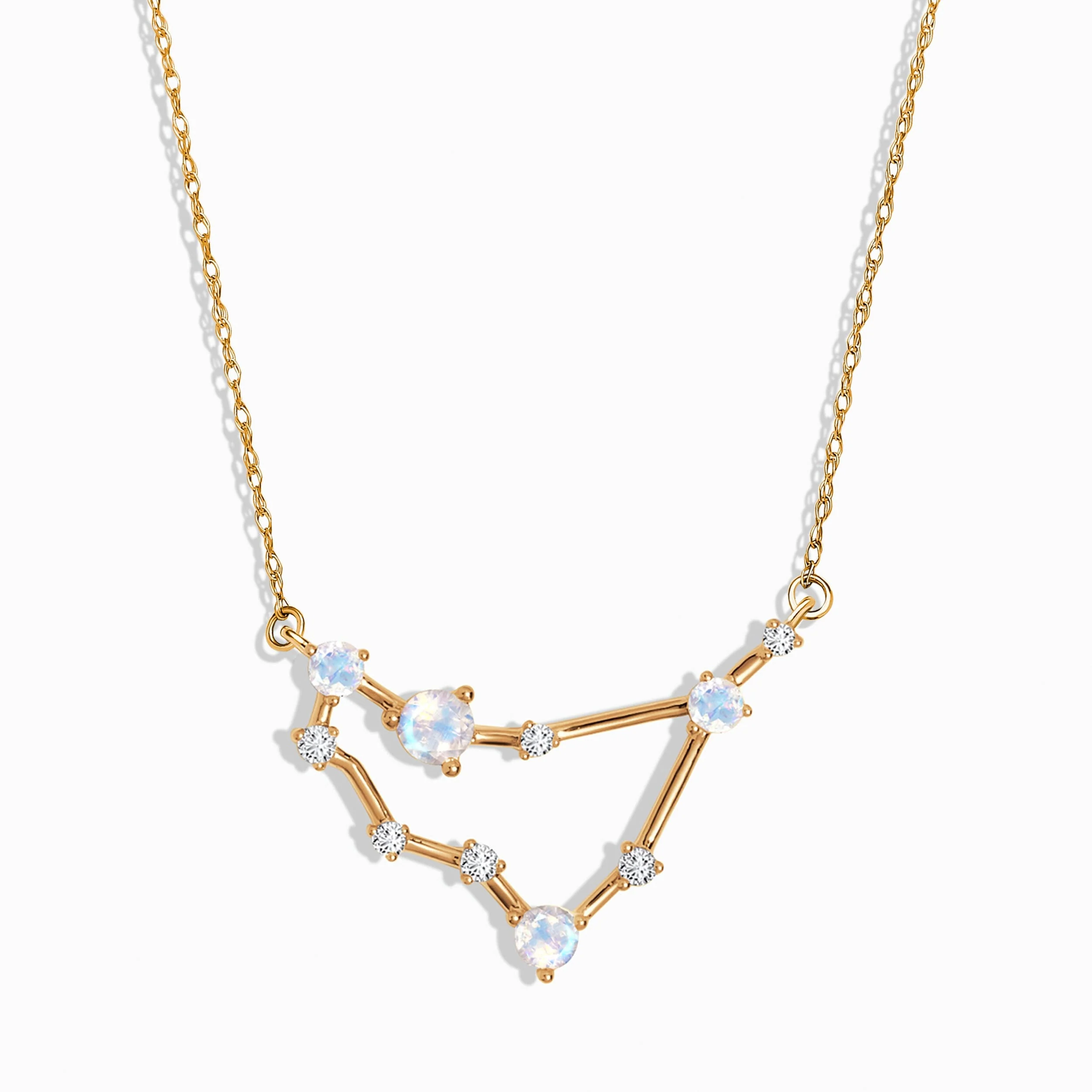 Moonstone Diamond Necklace - Capricorn Zodiac Constellation - Image 5