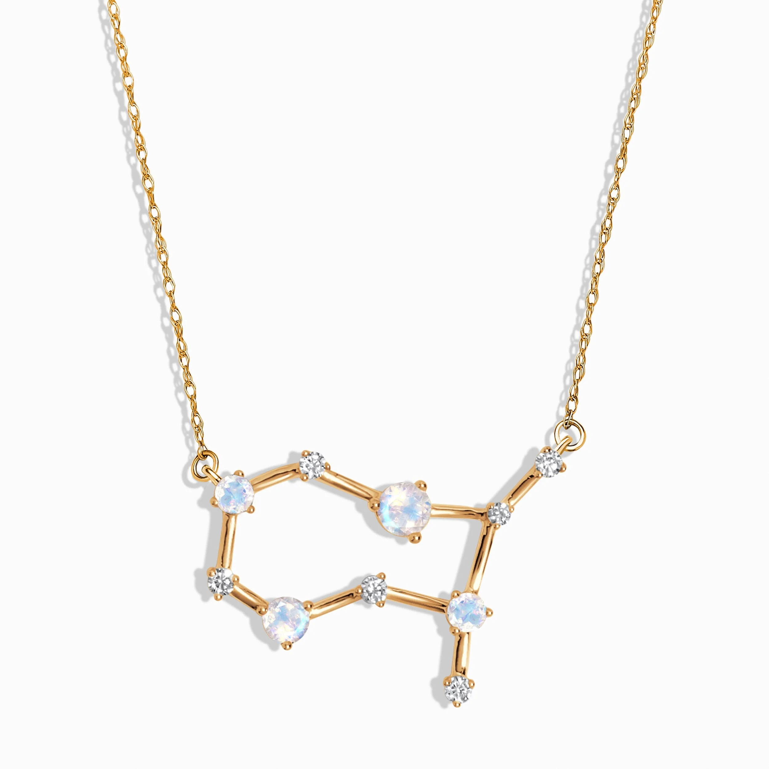 Moonstone Diamond Necklace - Gemini Zodiac Constellation - Image 5