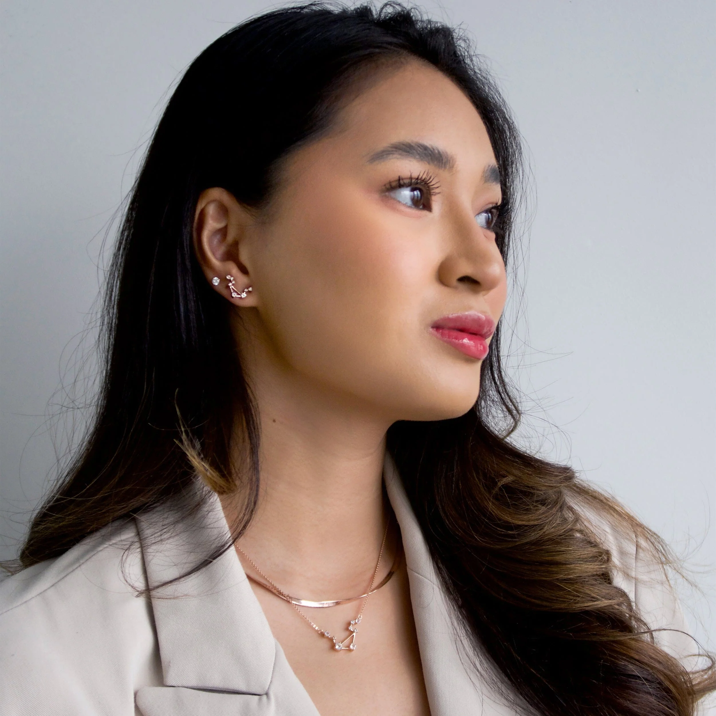 Moonstone Diamond Necklace - Libra Zodiac Constellation - Image 6
