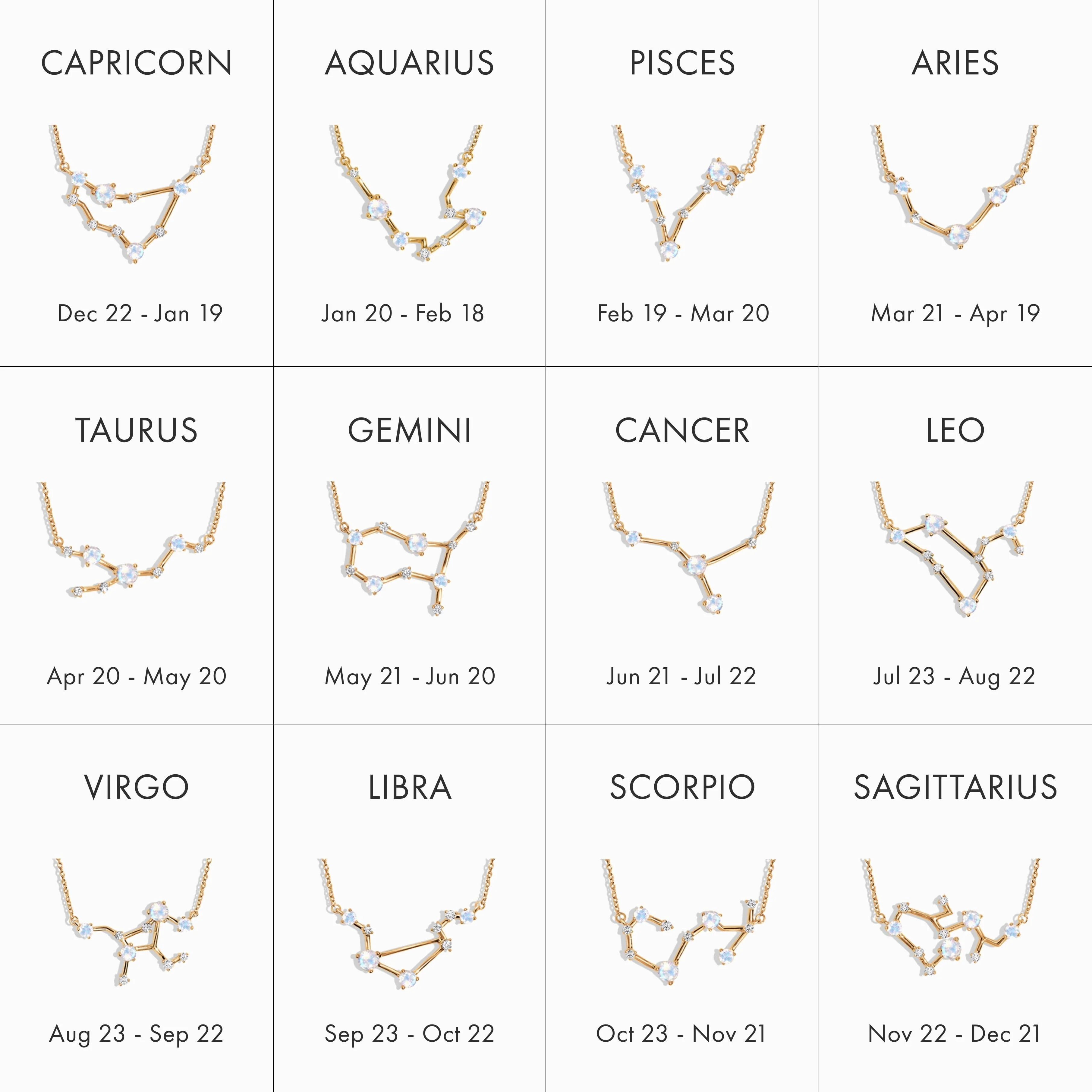 Moonstone Diamond Necklace - Libra Zodiac Constellation - Image 24