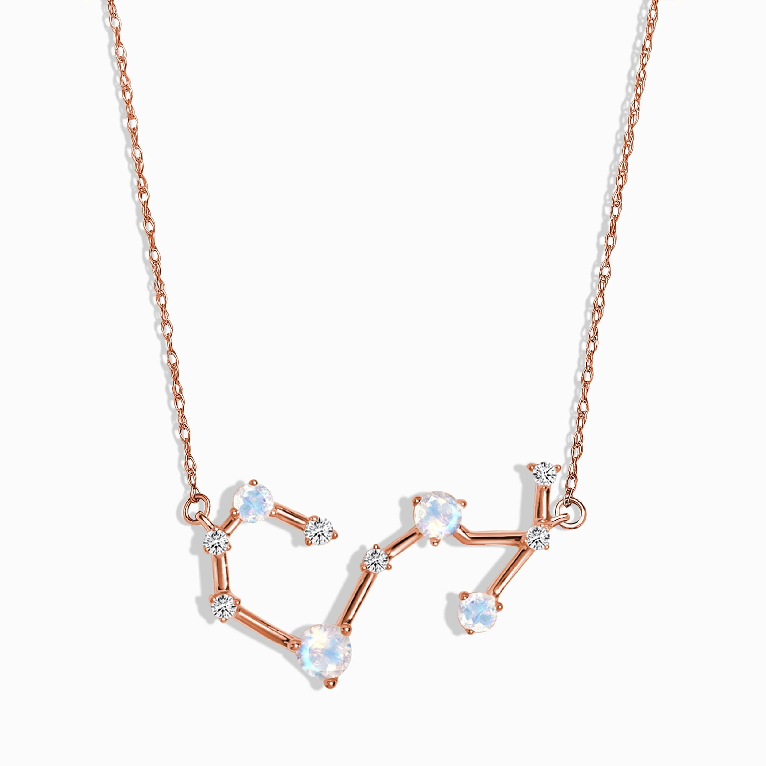 Moonstone Diamond Necklace - Scorpio Zodiac Constellation - Image 3