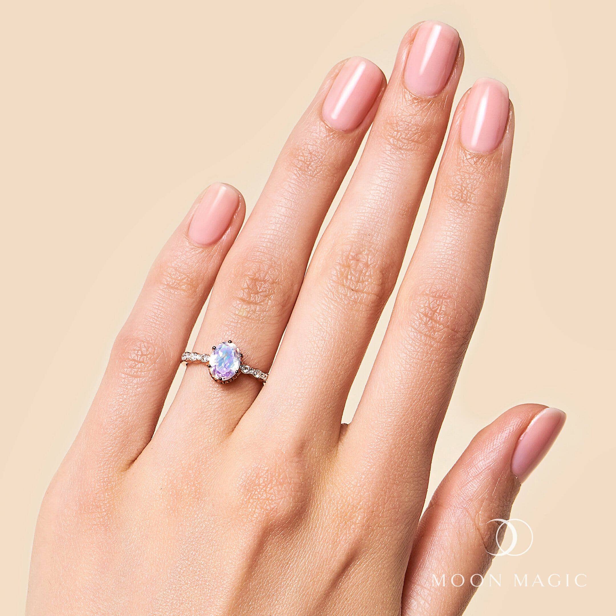 Moonstone Lab Diamond Ring - Mirth - Image 27