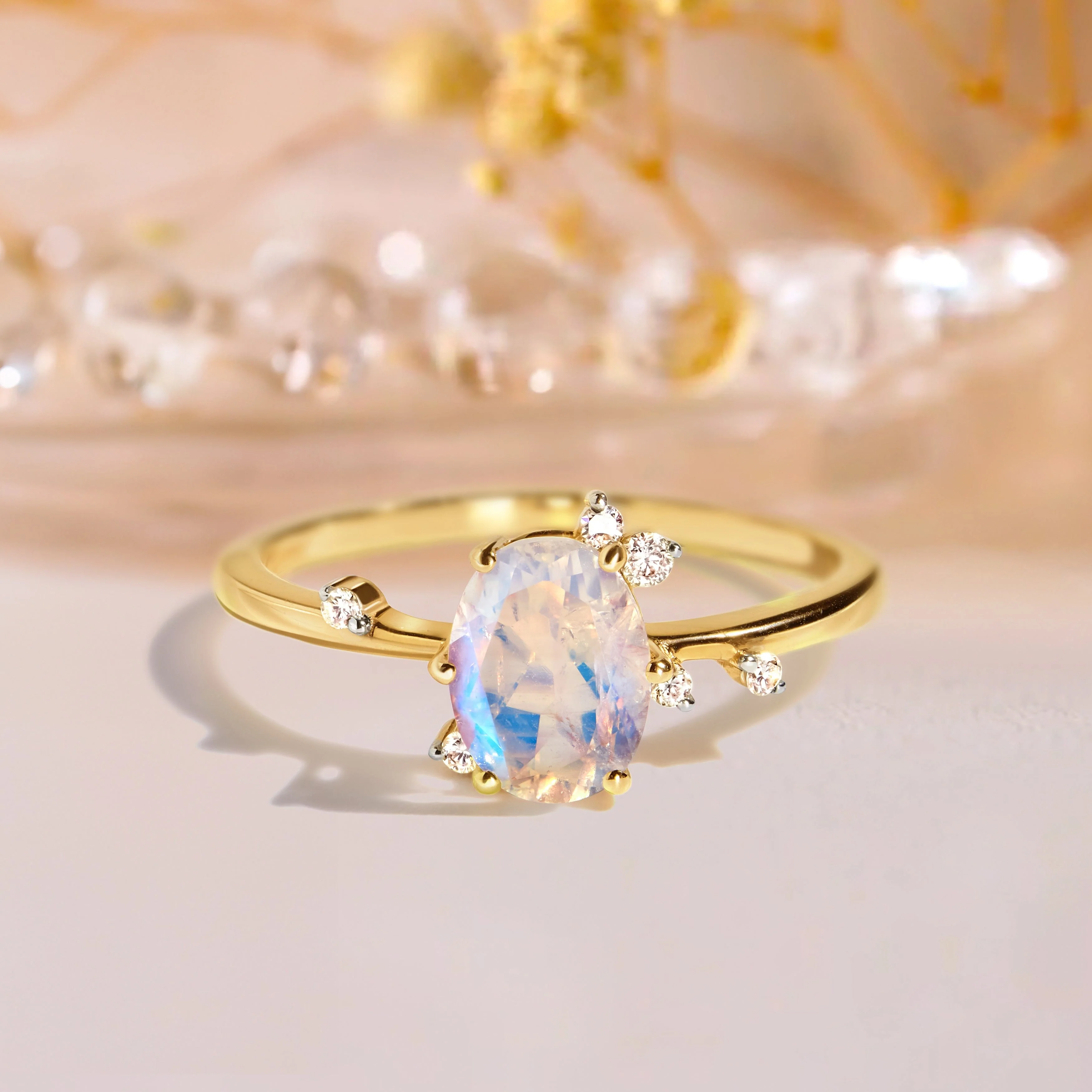Moonstone Lab Diamond Ring - Muse - Image 17