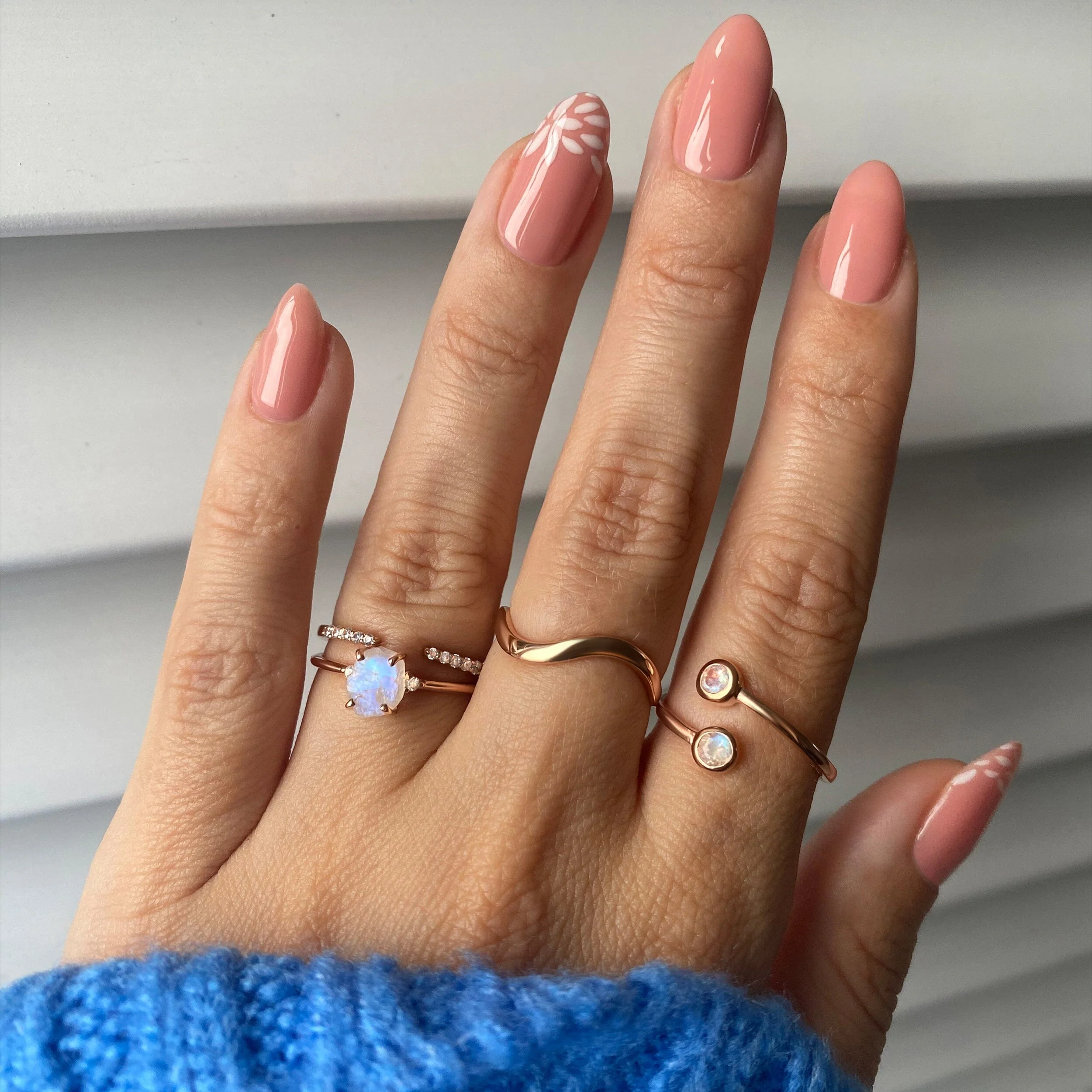 Moonstone Diamond Ring - Petite Raw Allure - Image 3