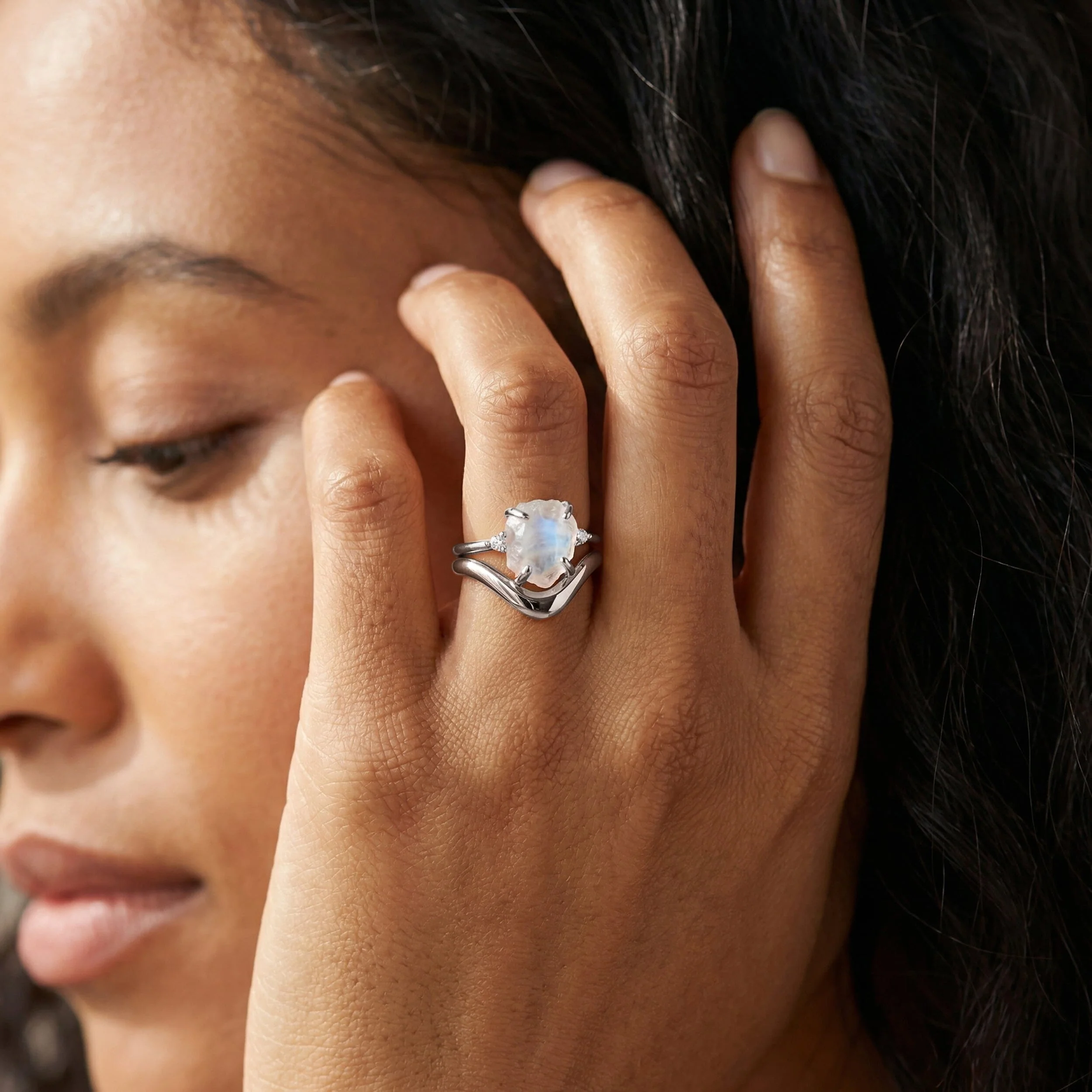 Moonstone Diamond Ring - Raw Allure - Image 10