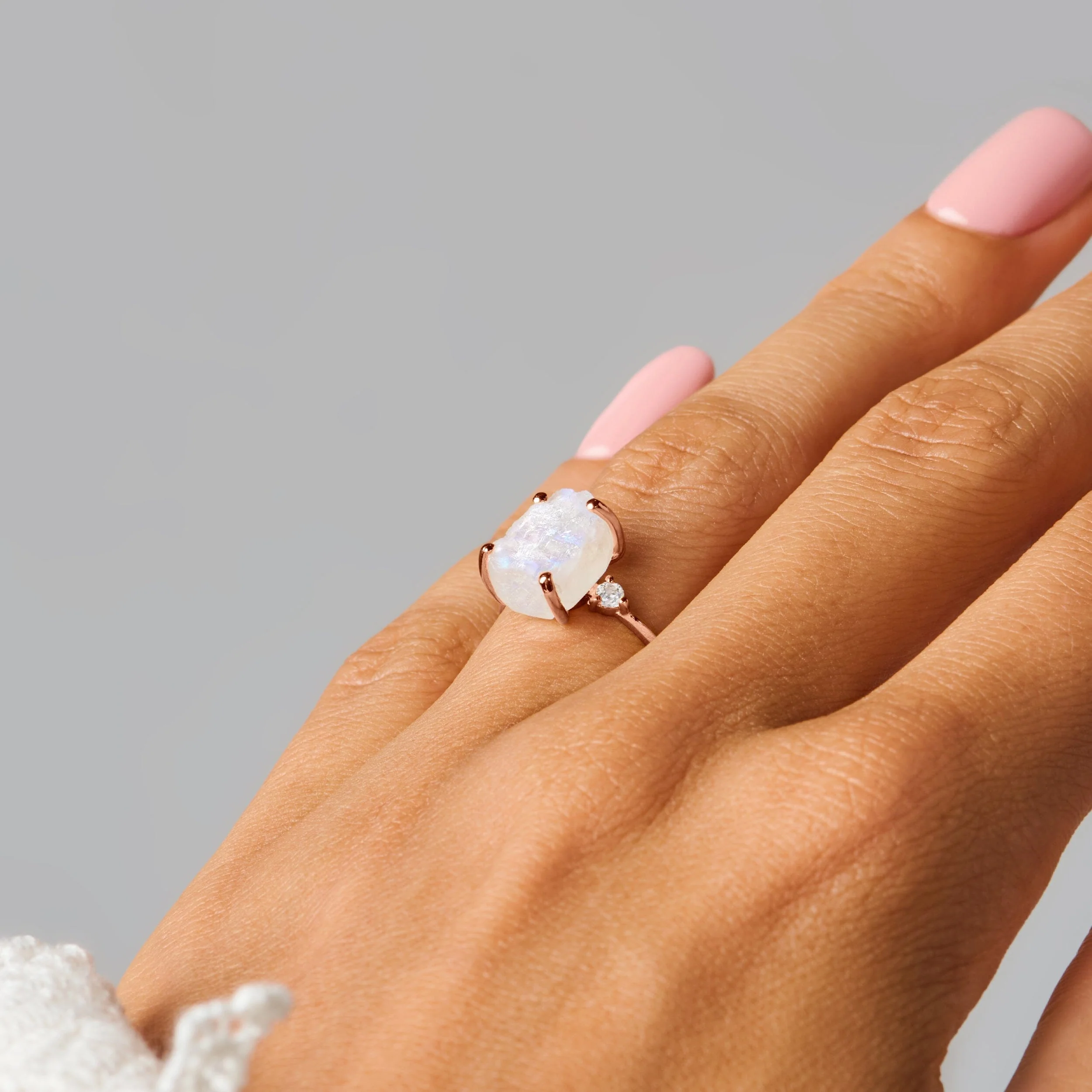 Moonstone Diamond Ring - Raw Allure - Image 22