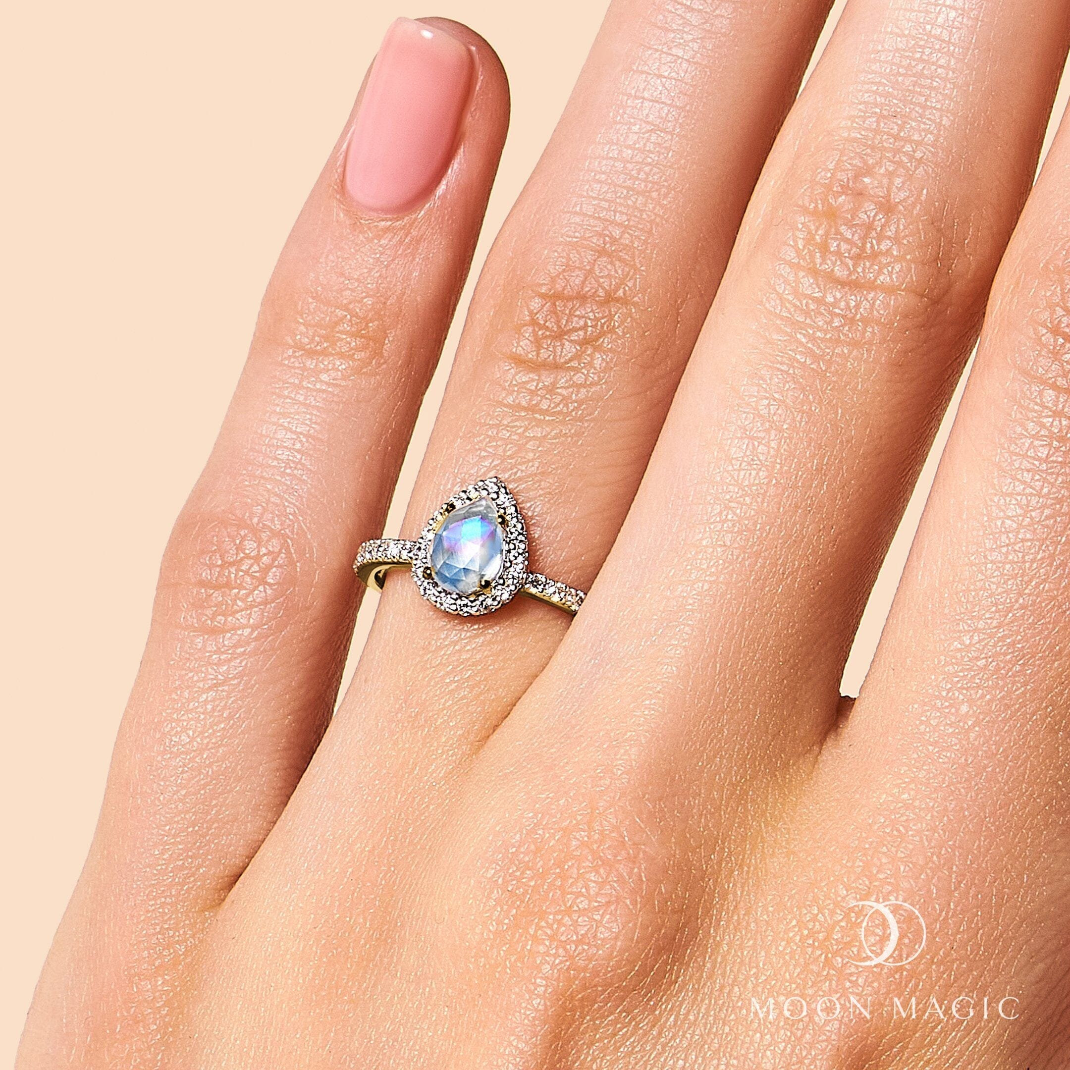Moonstone Lab Diamond Ring - Tear of Joy - Image 6