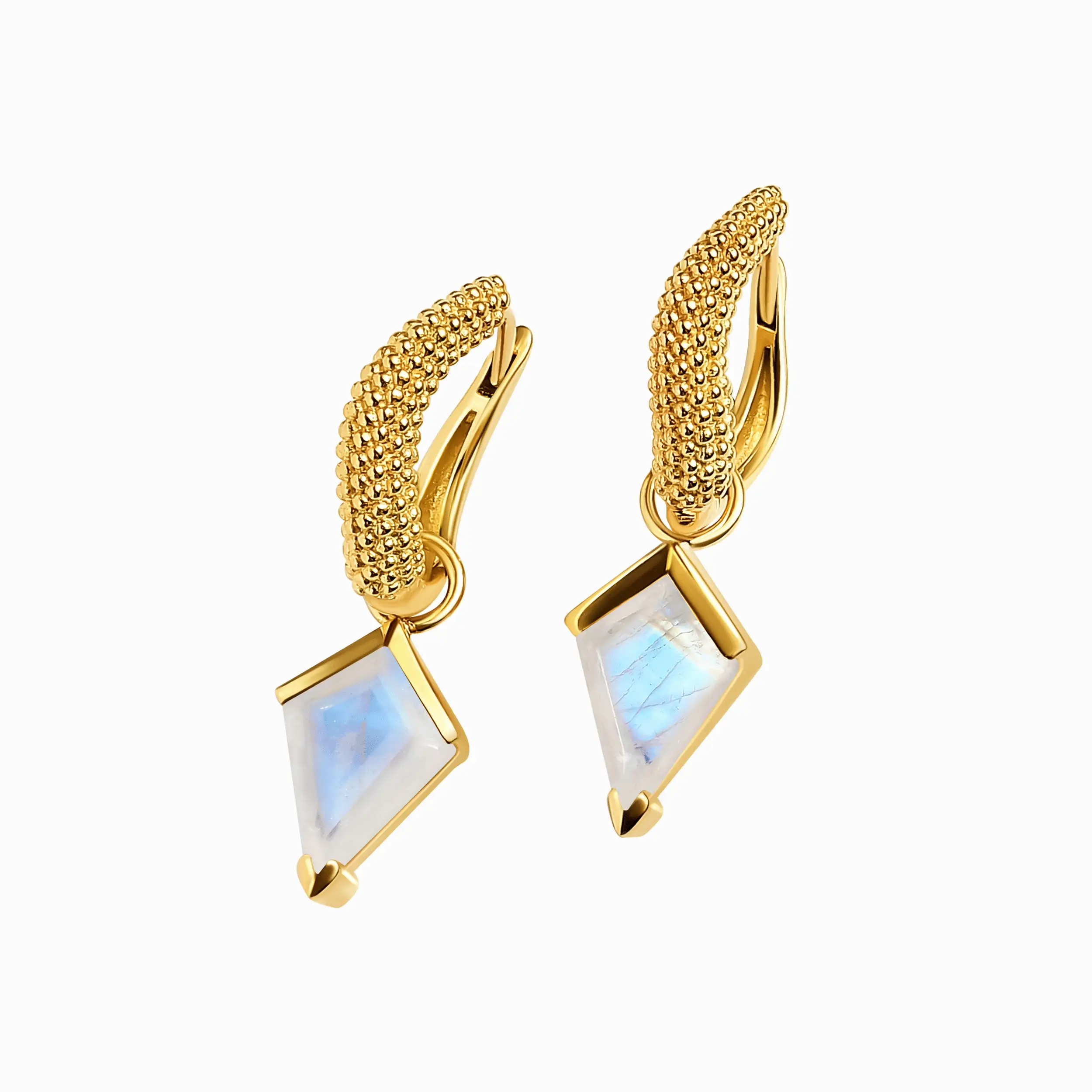 Moonstone Earrings - Heroine Hoops - Image 5