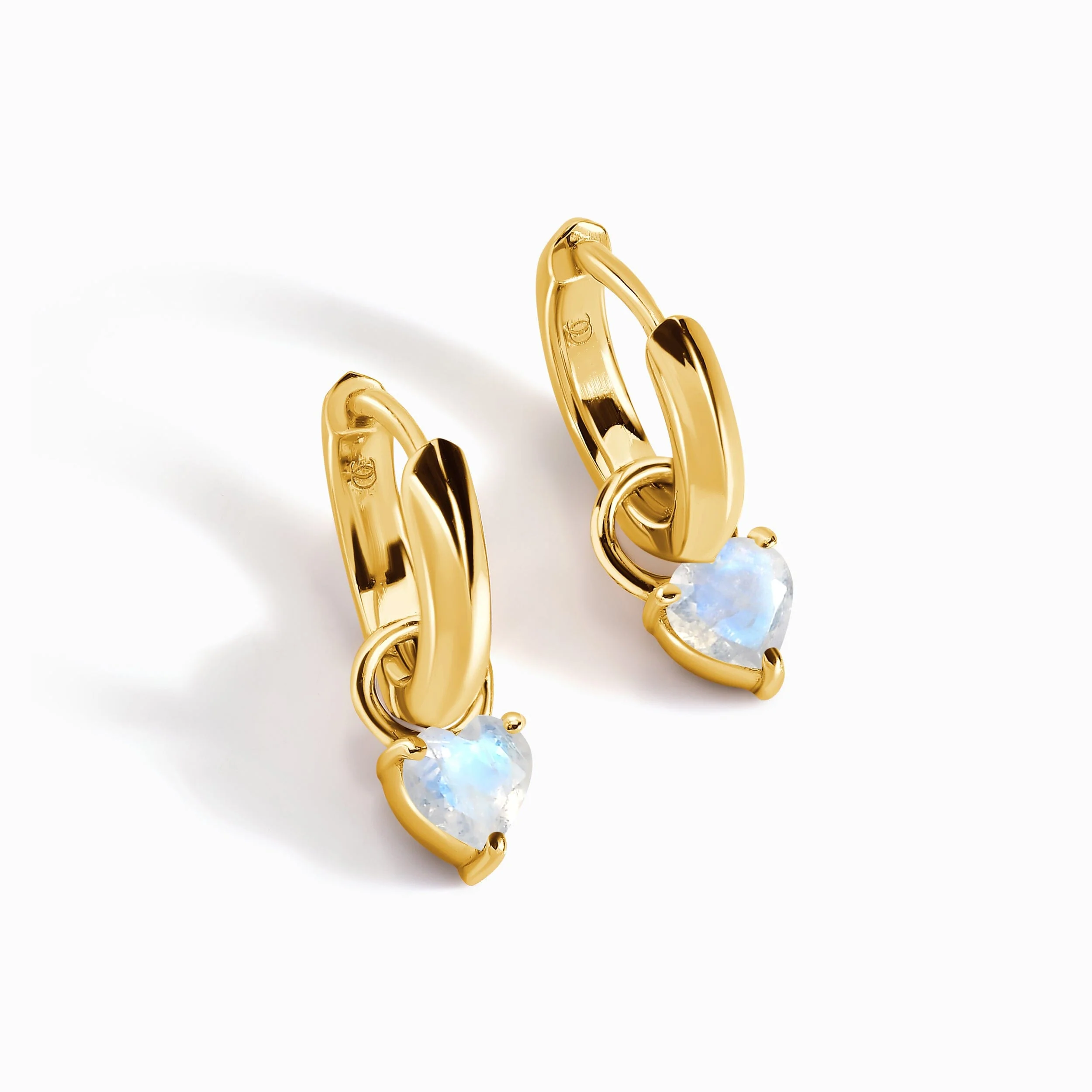 Moonstone Earrings - Love Hoops - Image 5