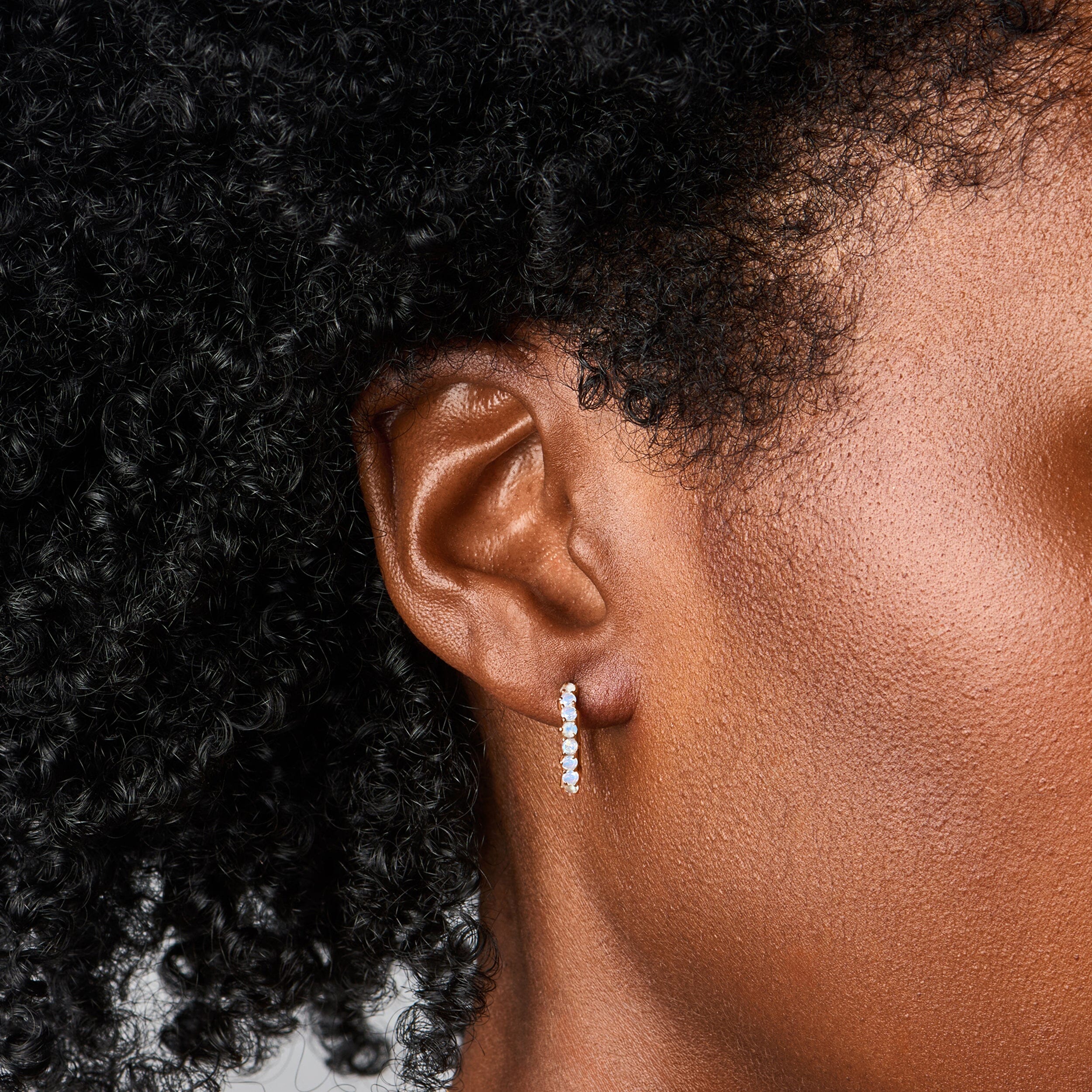 Moonstone Earrings - Queen Bonny Hoops - Image 15