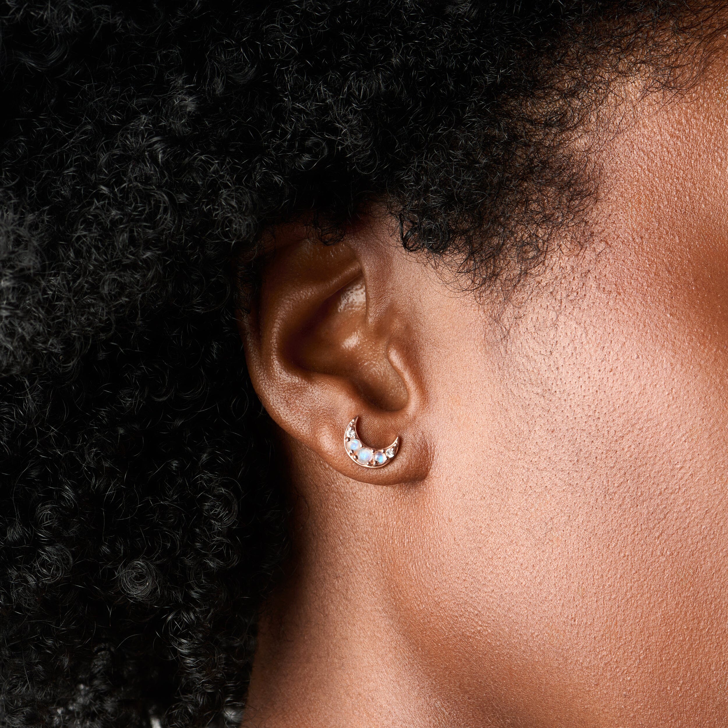 Moonstone Earrings - Twilight Studs - Image 4