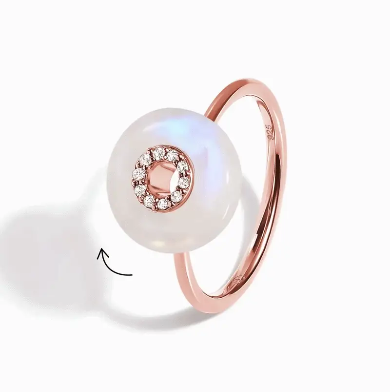 Moonstone Fidget Ring - Liora - Image 3