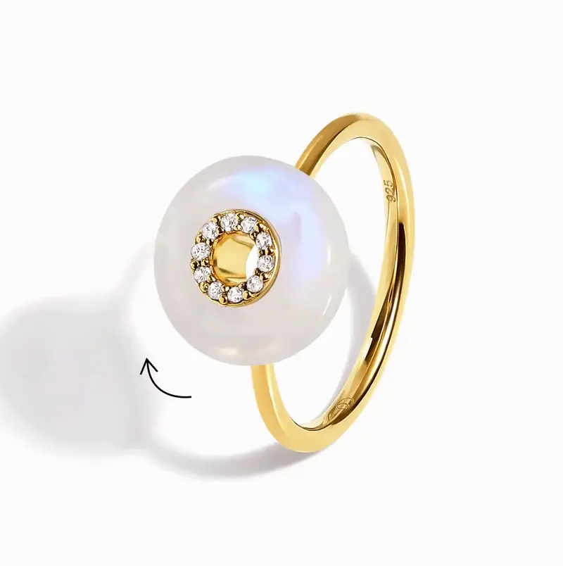 Moonstone Fidget Ring - Liora - Image 5