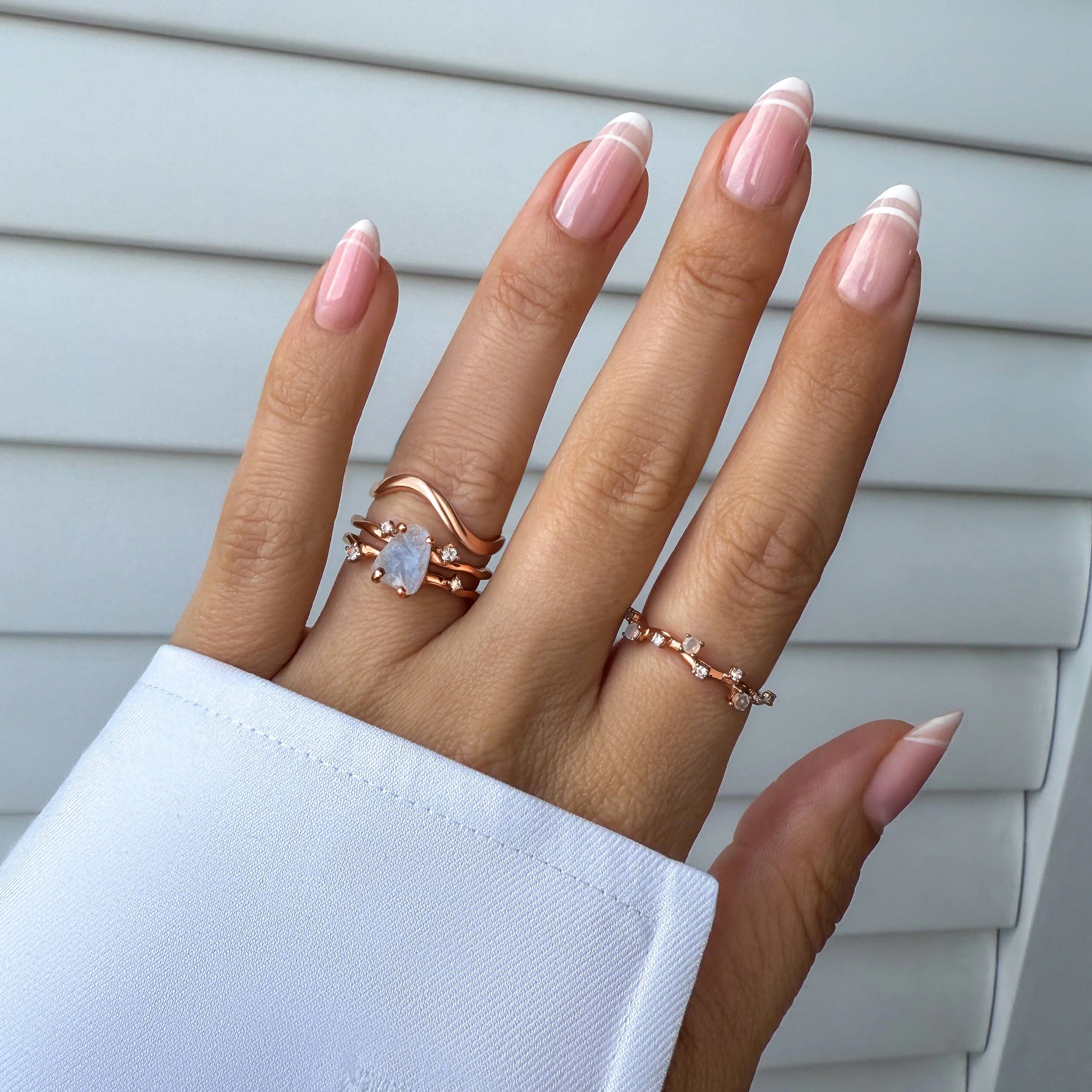 Moonstone Flow Ring - Stardust & Waves Band - Image 8