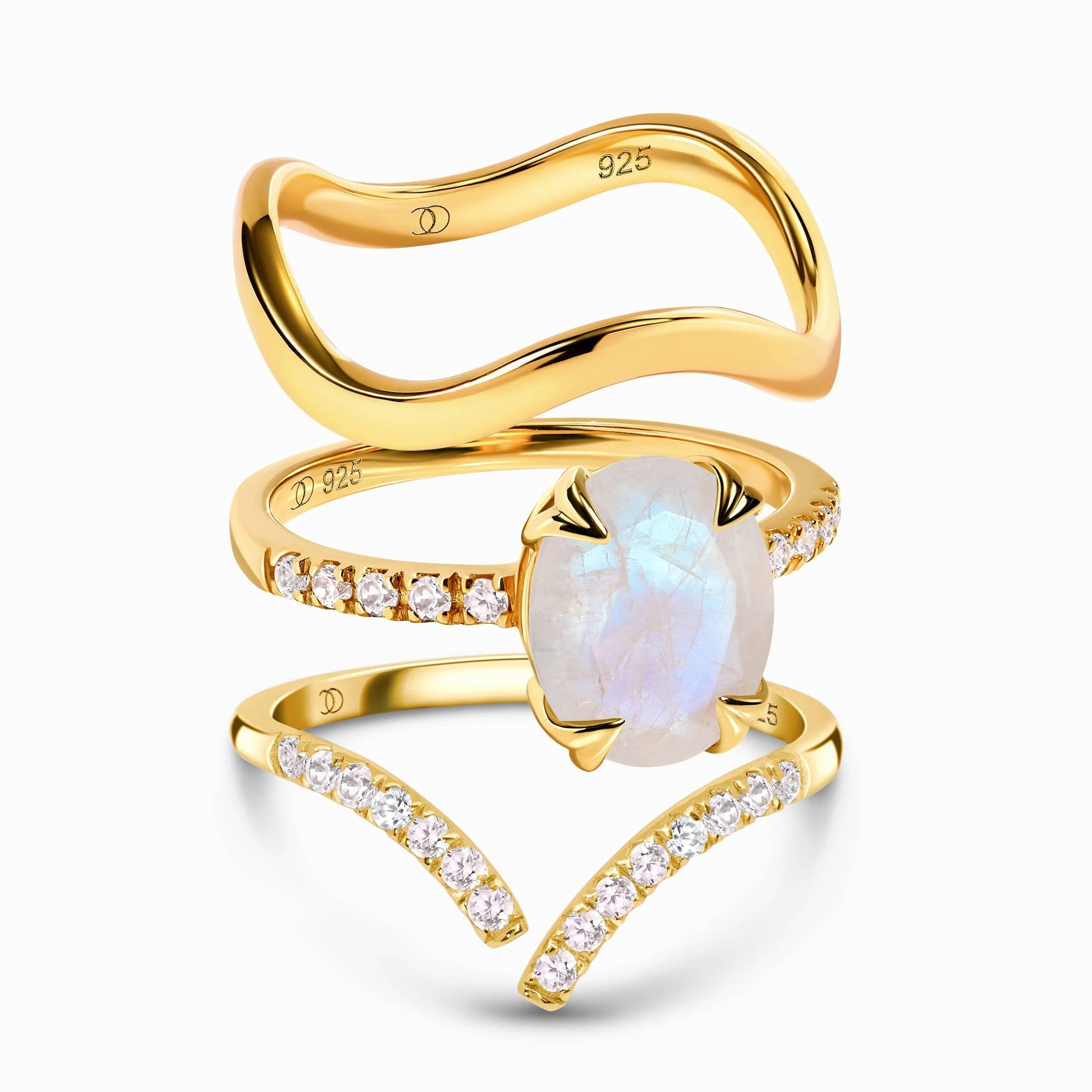 Moonstone Harlow Ring - Infinite Ring & Waves Band - Image 3