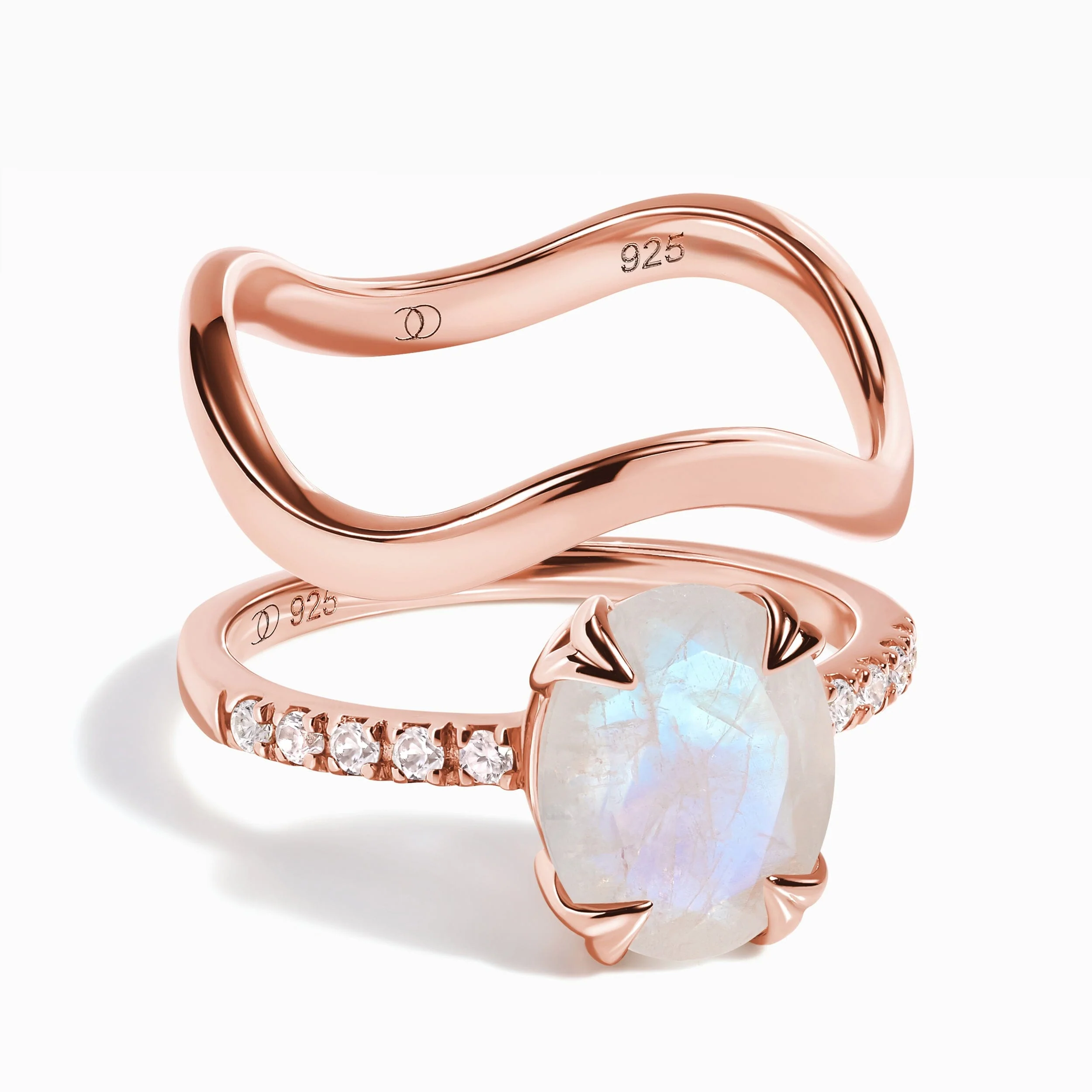 Moonstone Harlow Ring & Waves Band - Image 3