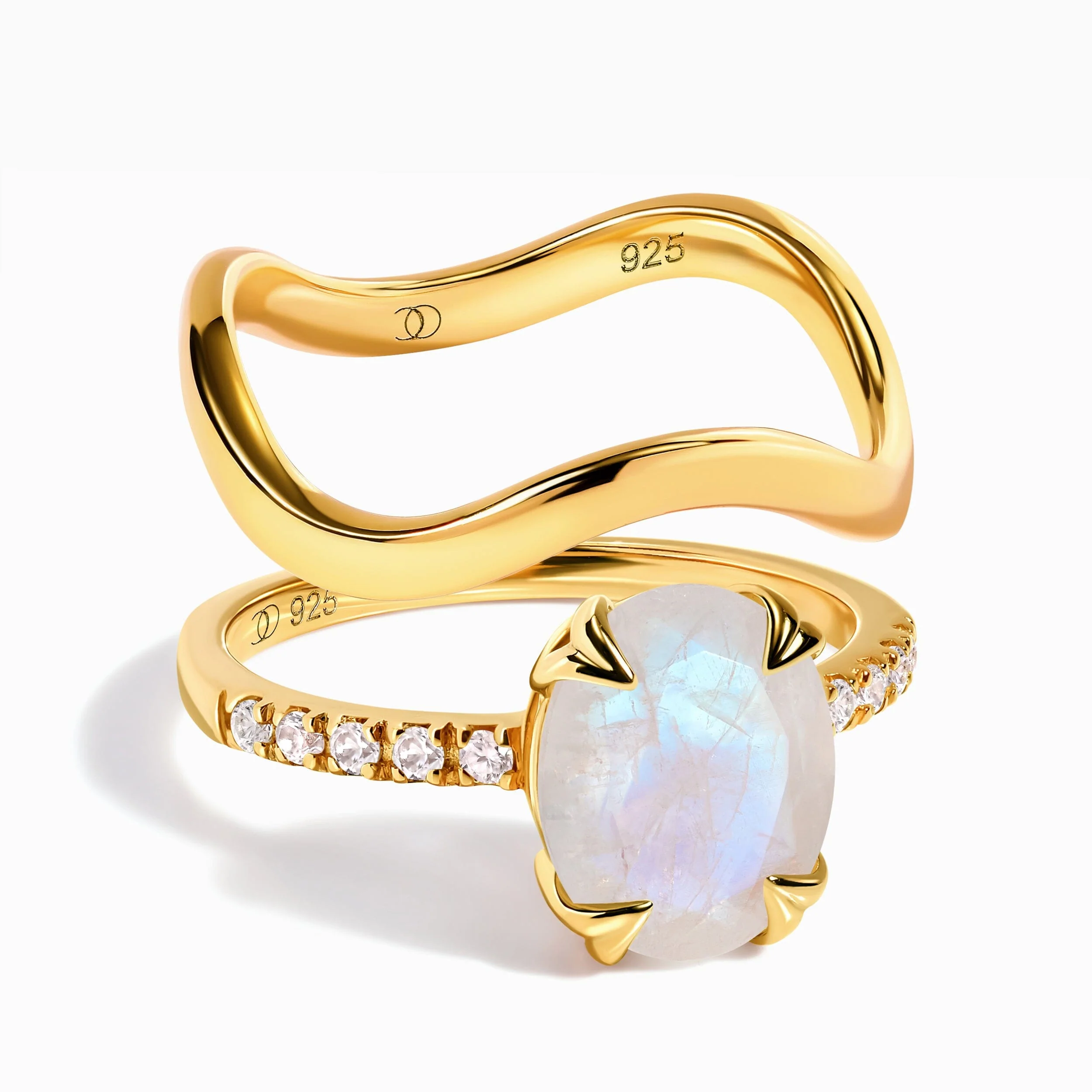 Moonstone Harlow Ring & Waves Band - Image 5