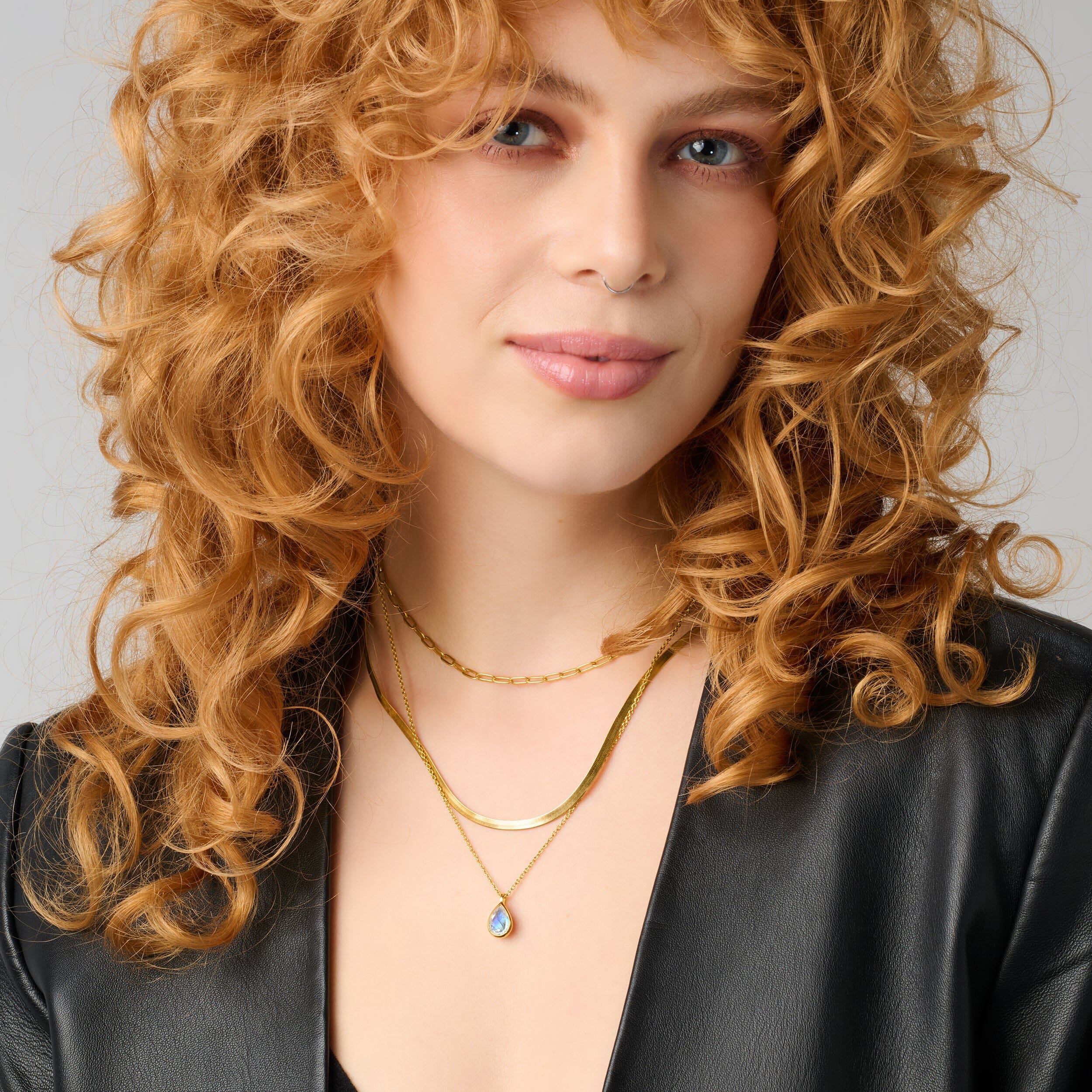 Moonstone Hidden Heart Necklace & Herringbone Chain - Image 15