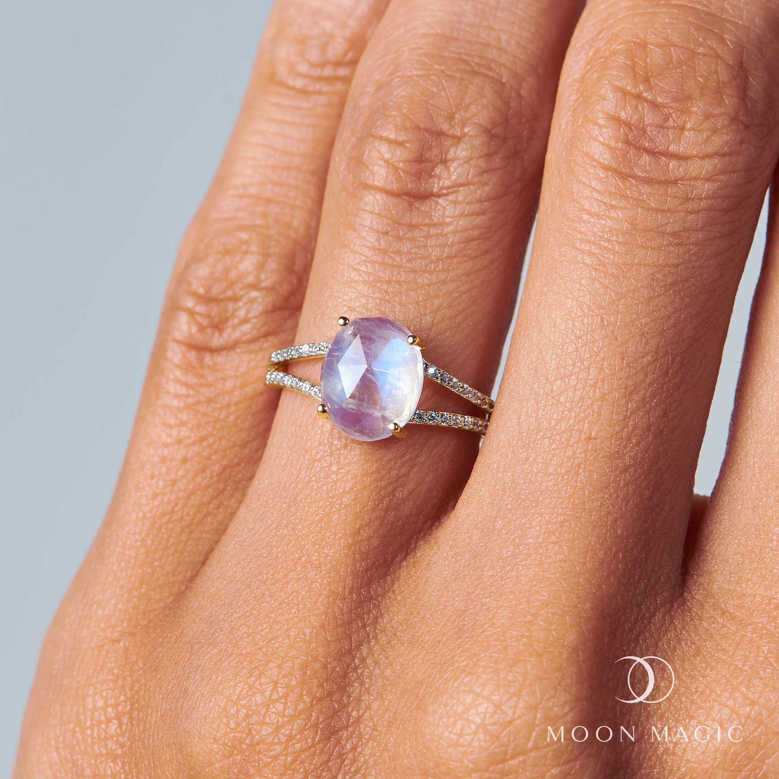 Moonstone Lab Diamond Ring - Princess - Image 6