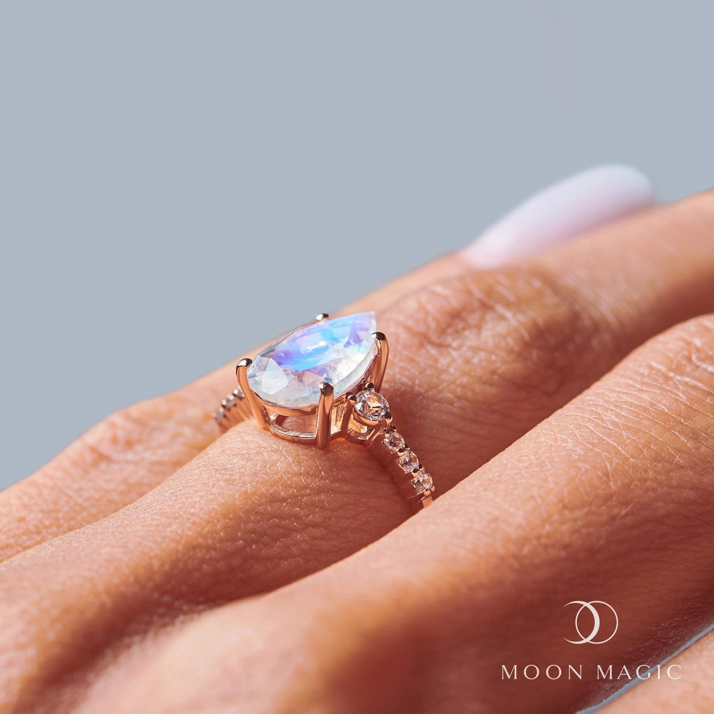 Moonstone Lab Diamond Ring - Queen Of Lustre - Image 18