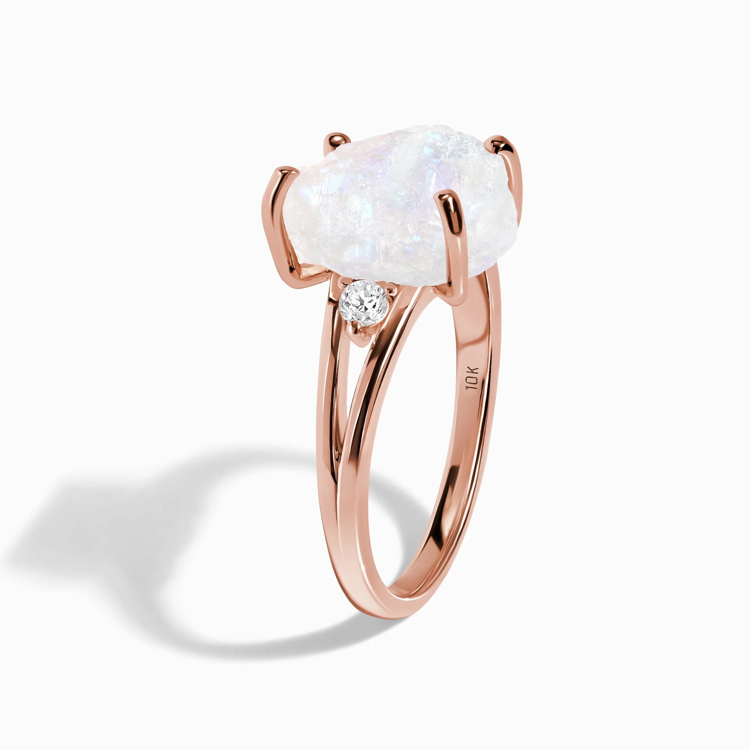 Moonstone Lab Diamond Ring - Raw Beauty - Image 10