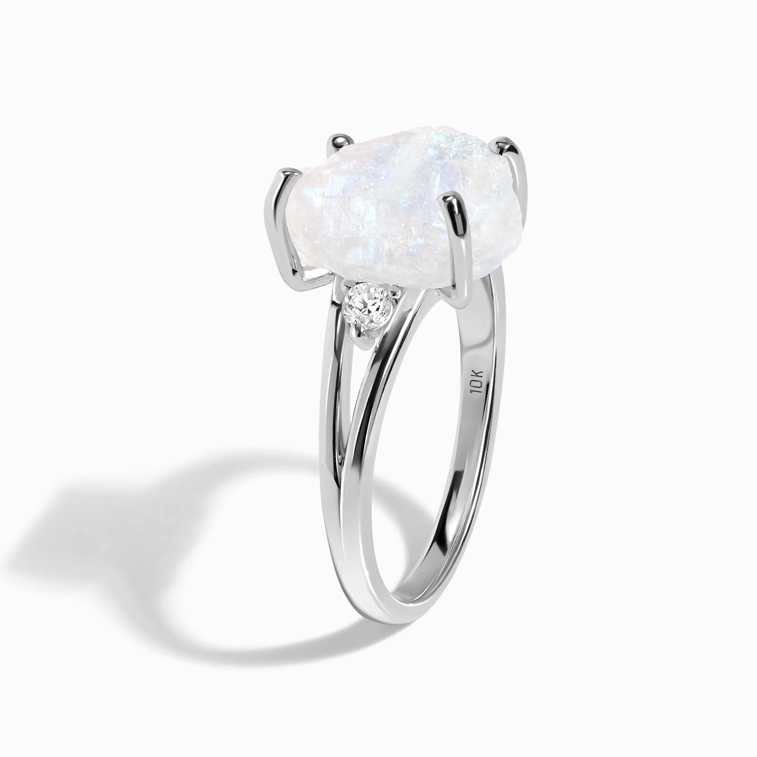 Moonstone Lab Diamond Ring - Raw Beauty - Image 13