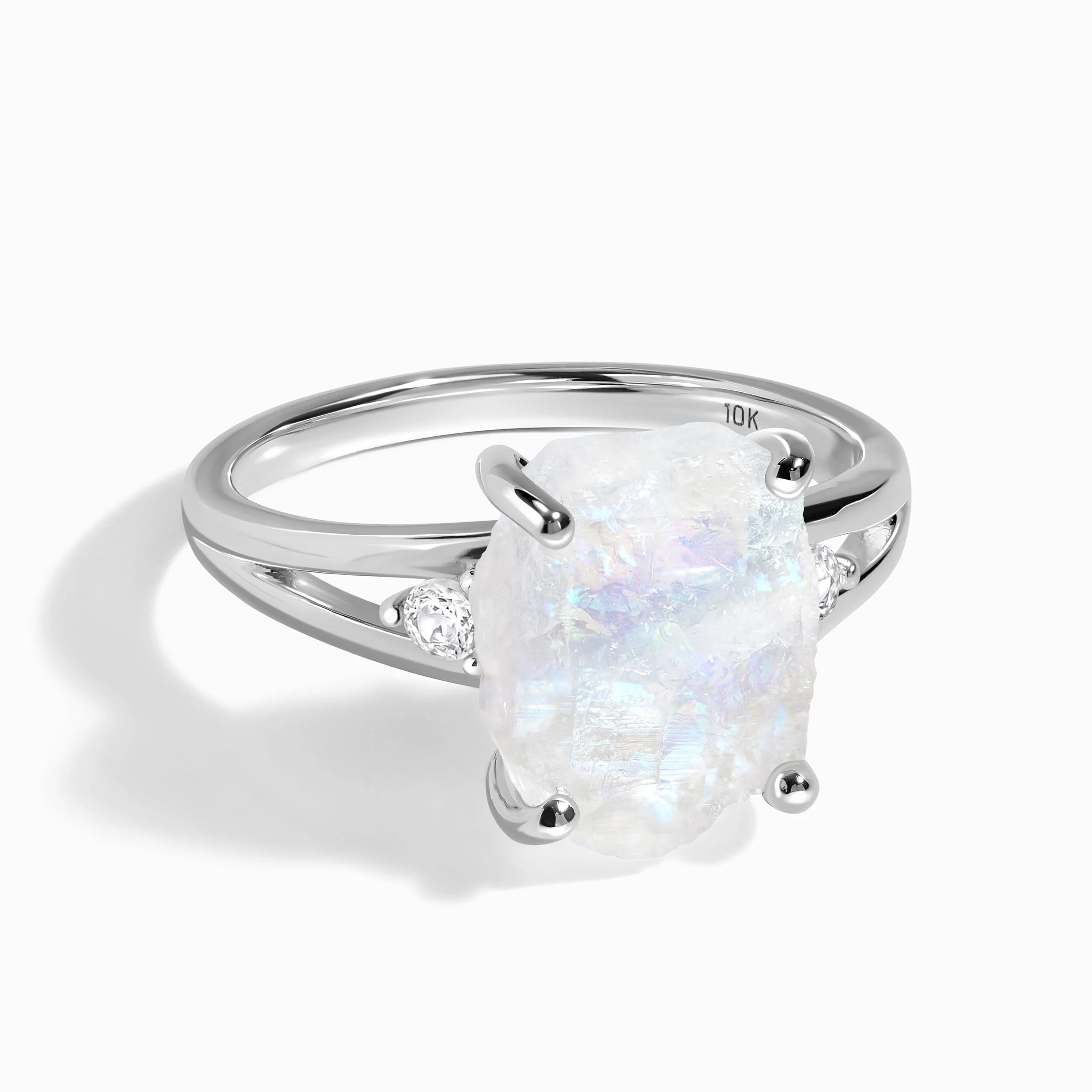Moonstone Lab Diamond Ring - Raw Beauty - Image 3