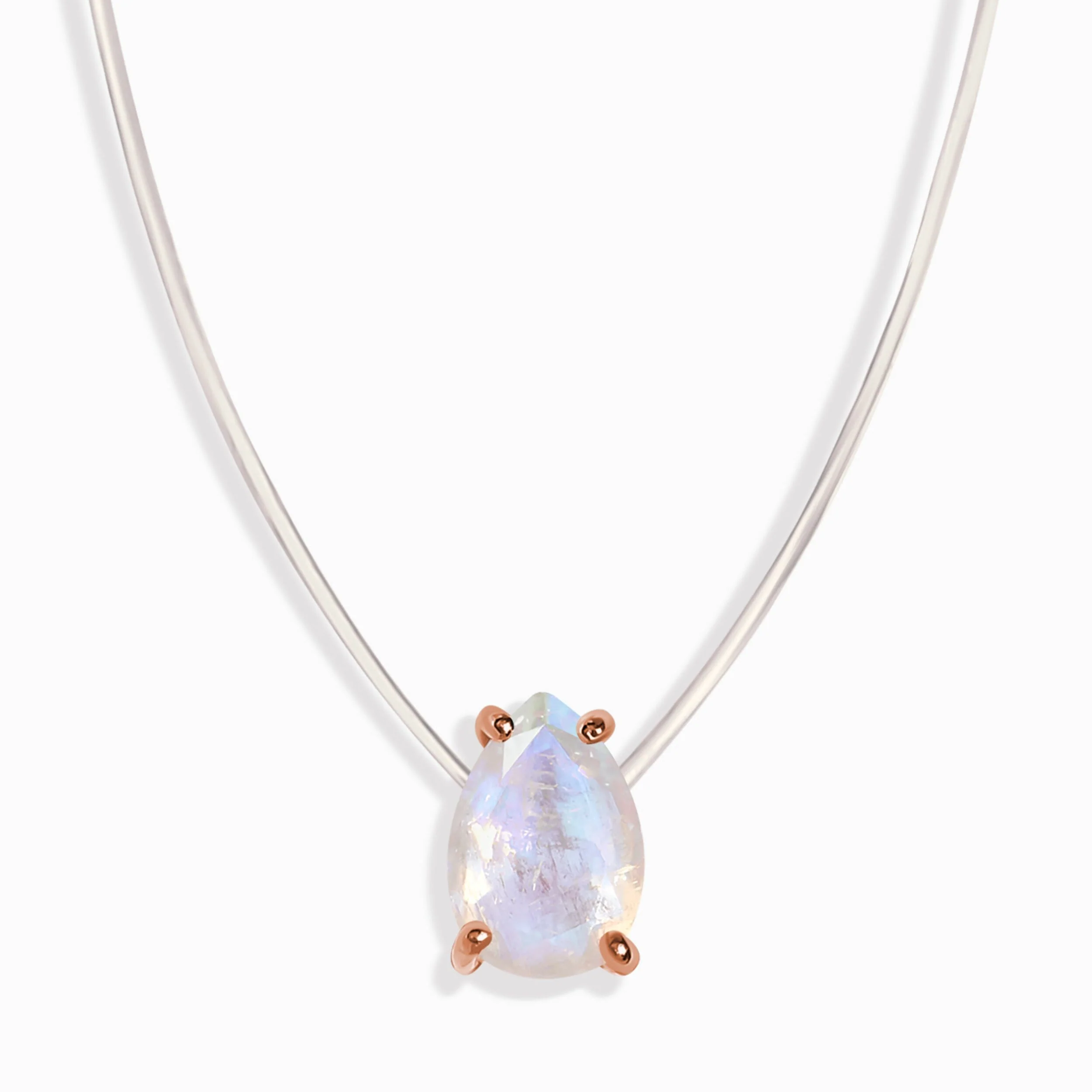 Moonstone Necklace Floating Sway - June Birthstone - Image 3