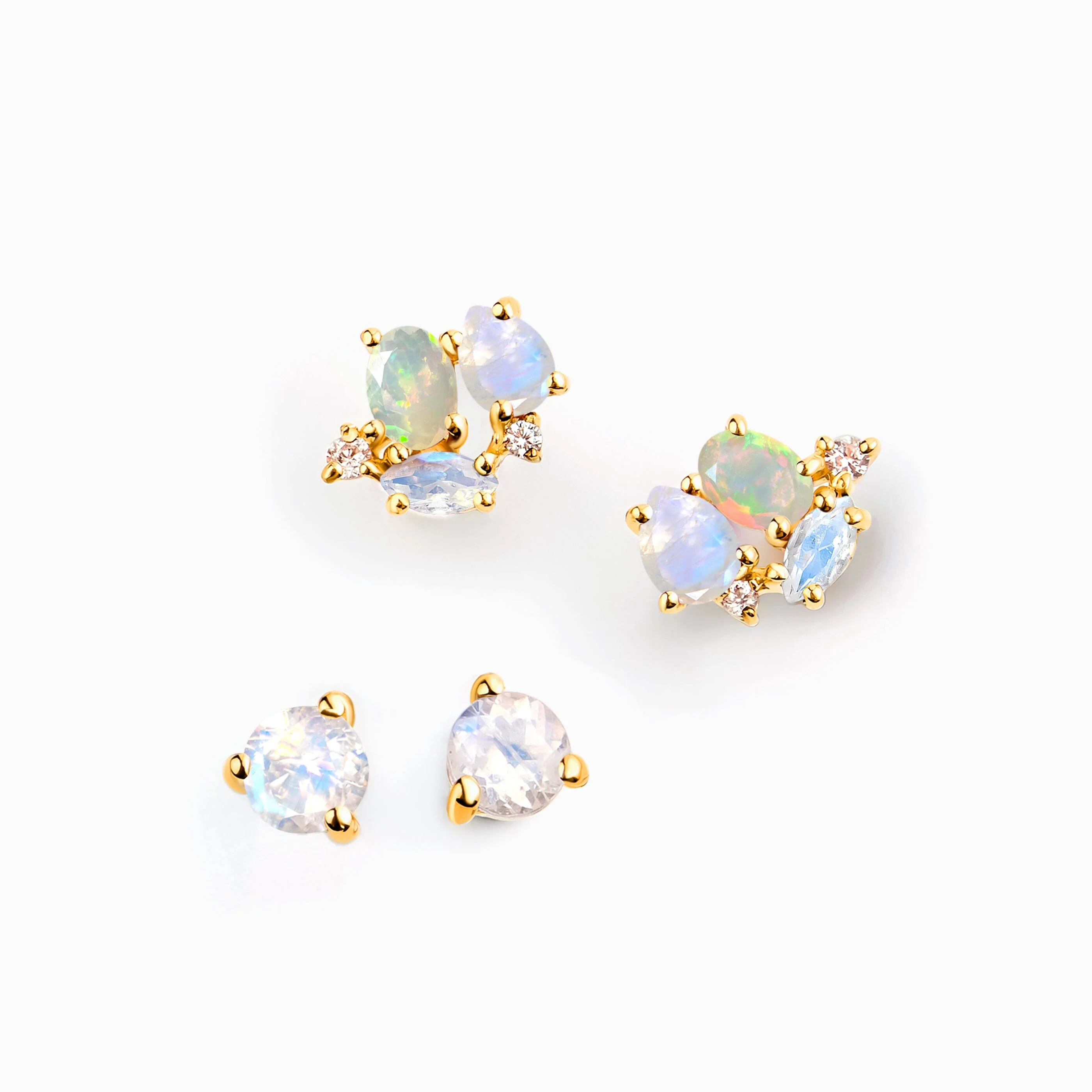 Moonstone & Opal Hoop Earring Set - Positive Aura - Image 5