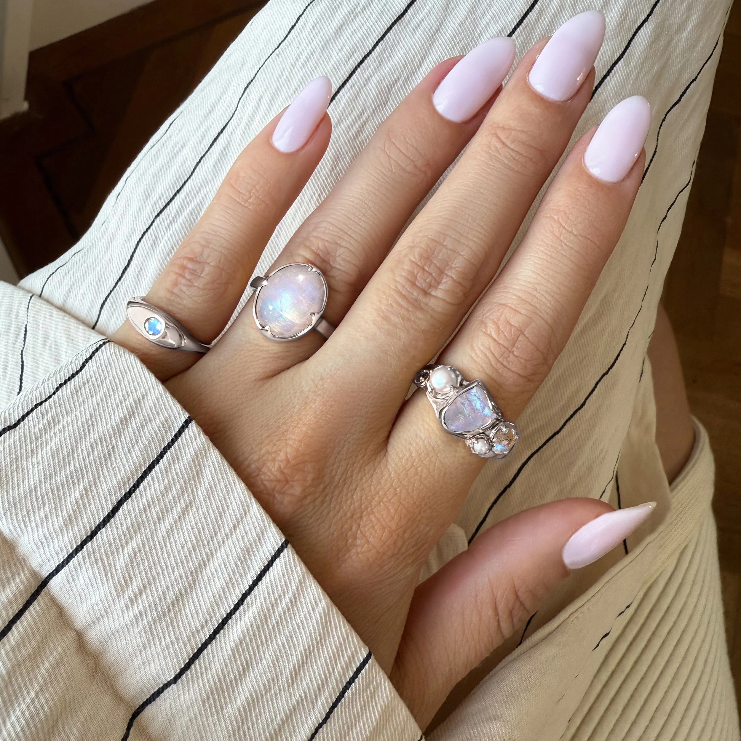 Moonstone Pearl Ring - Mist Heirloom - Image 11